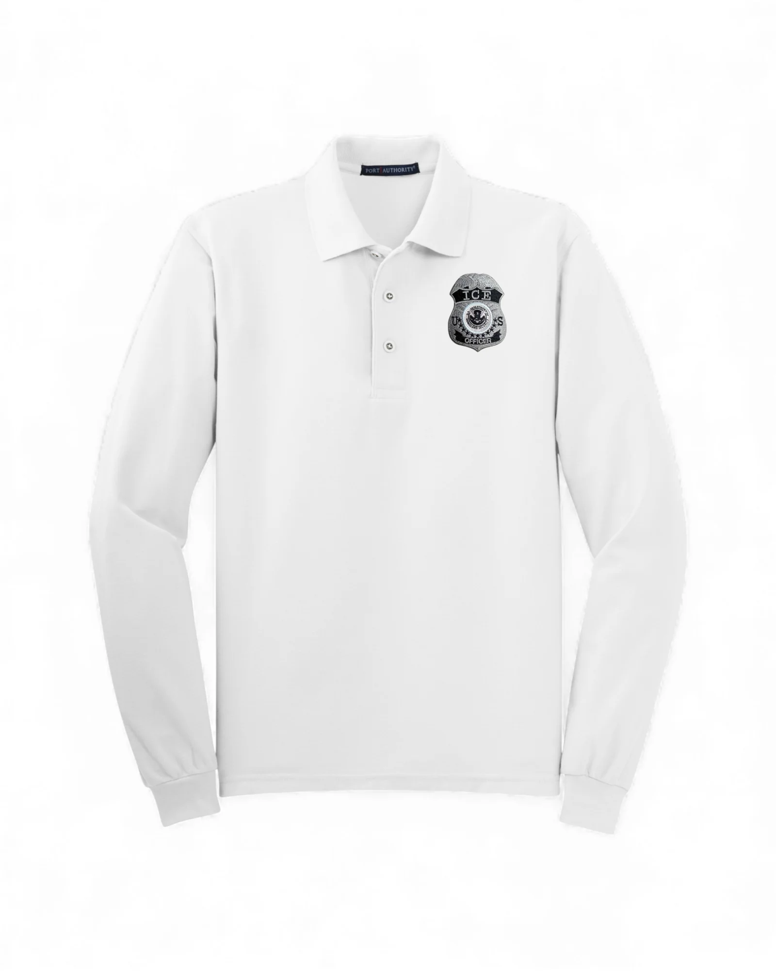 MEN'S LONG SLEEVE ICE OFFICER UNIFORM BADGE PORT AUTHORITY POLO - K500LS - Image 6