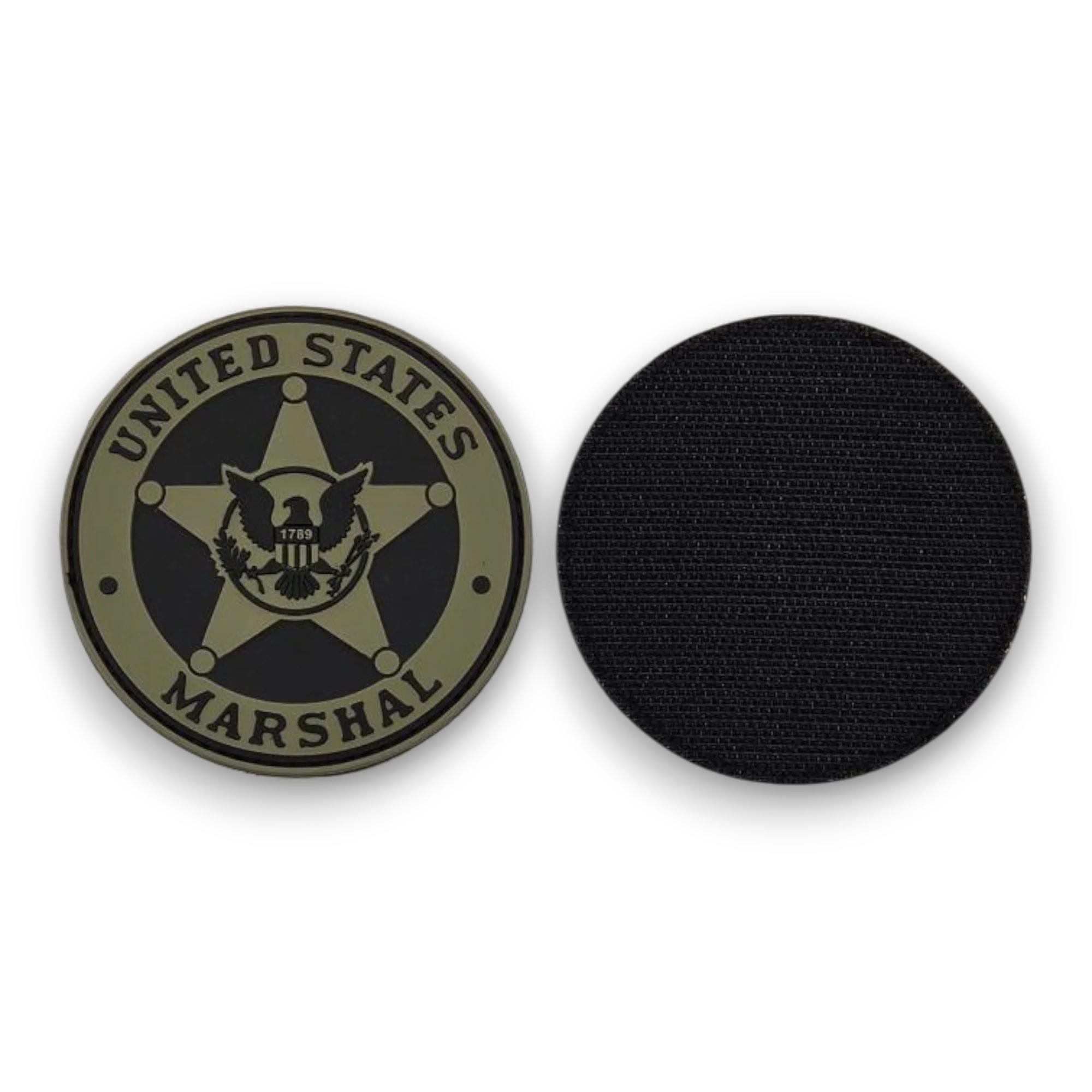 USMS PVC BADGE PATCH W/ HOOK FASTENER-RANGER GREEN/BLACK - Image 2
