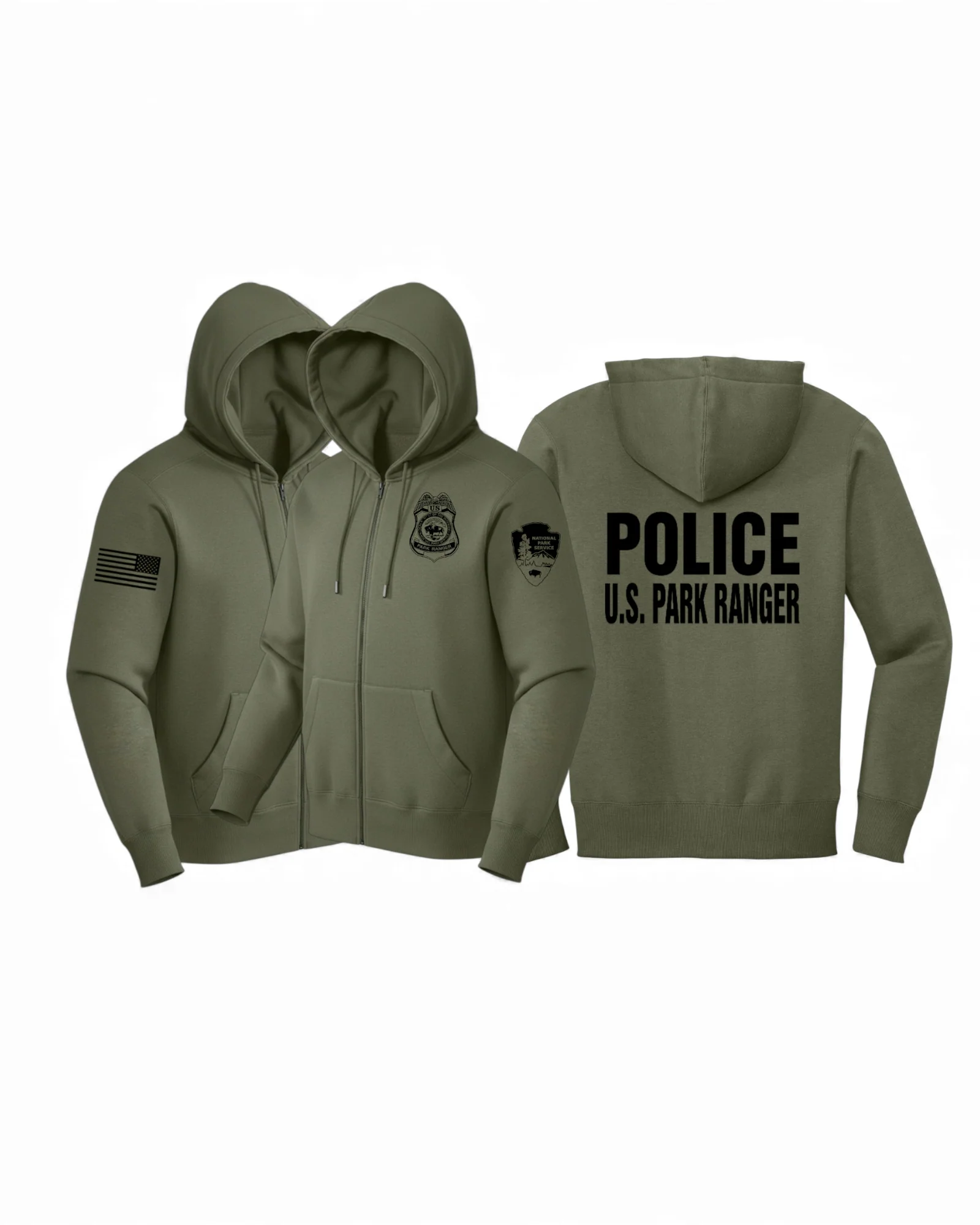NPS PARK RANGER FULL ZIP HOODED SWEATSHIRT-DT1103