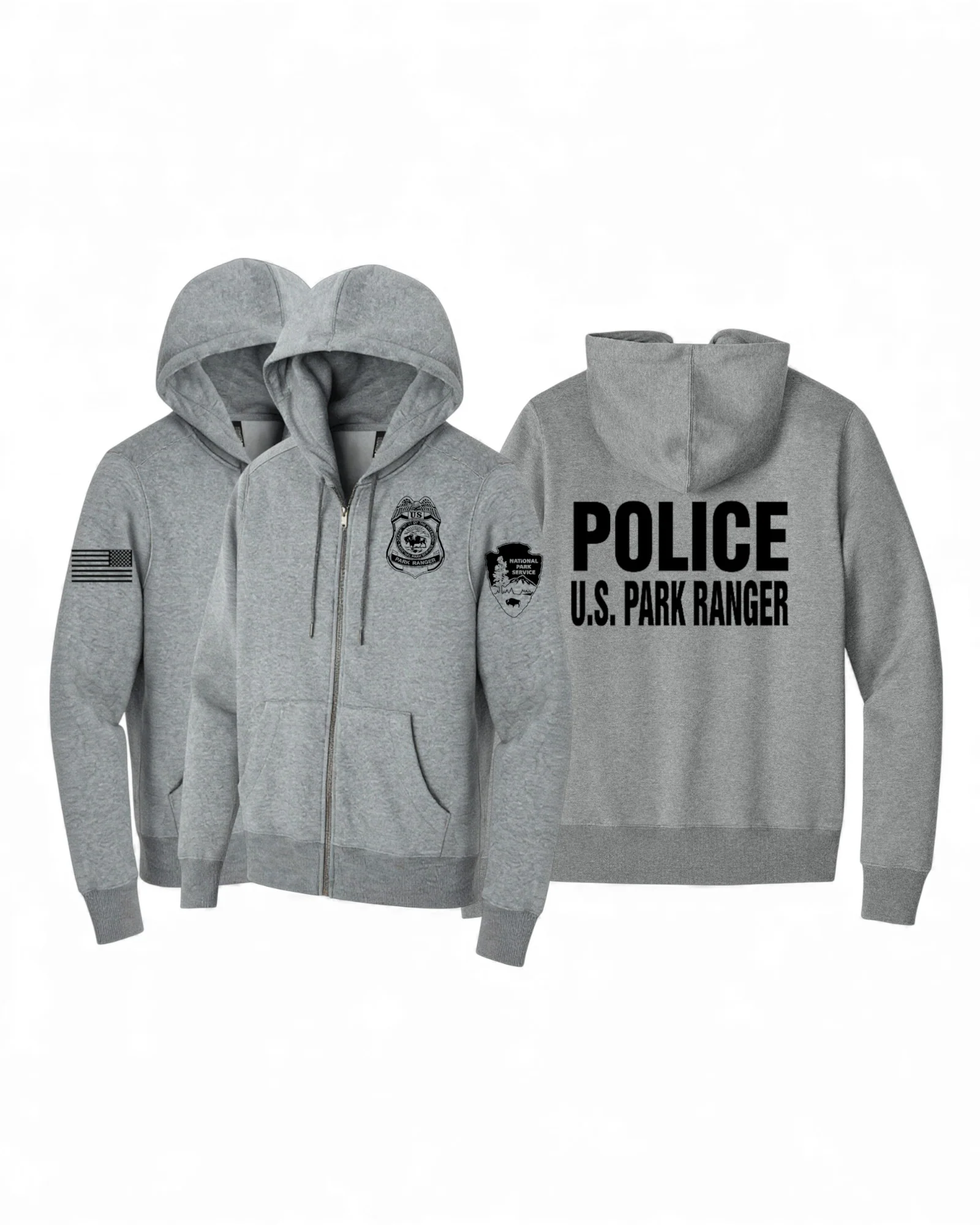 NPS PARK RANGER FULL ZIP HOODED SWEATSHIRT-DT1103 - Image 8