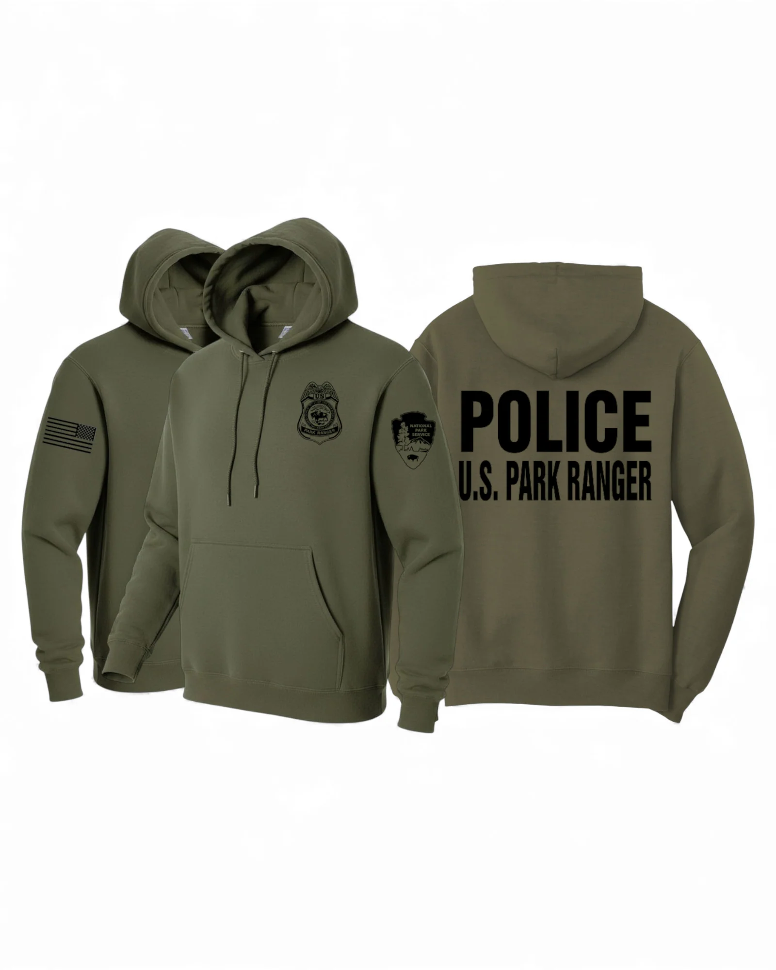 NPS PARK RANGER HOODED SWEATSHIRT 50/50 FLEECE-PC78H - Image 2