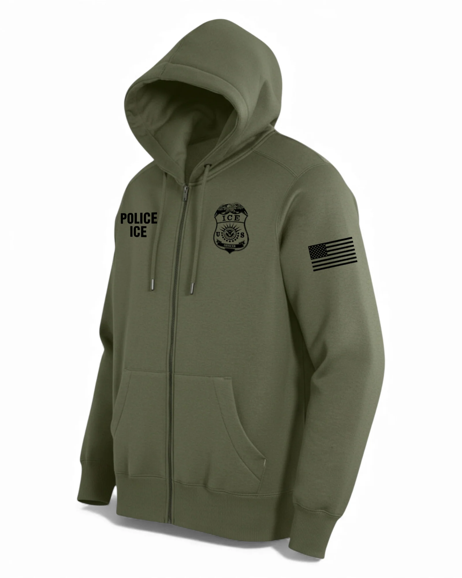 POLICE ICE FULL ZIP HOODED SWEATSHIRT-DT1103 - Image 3