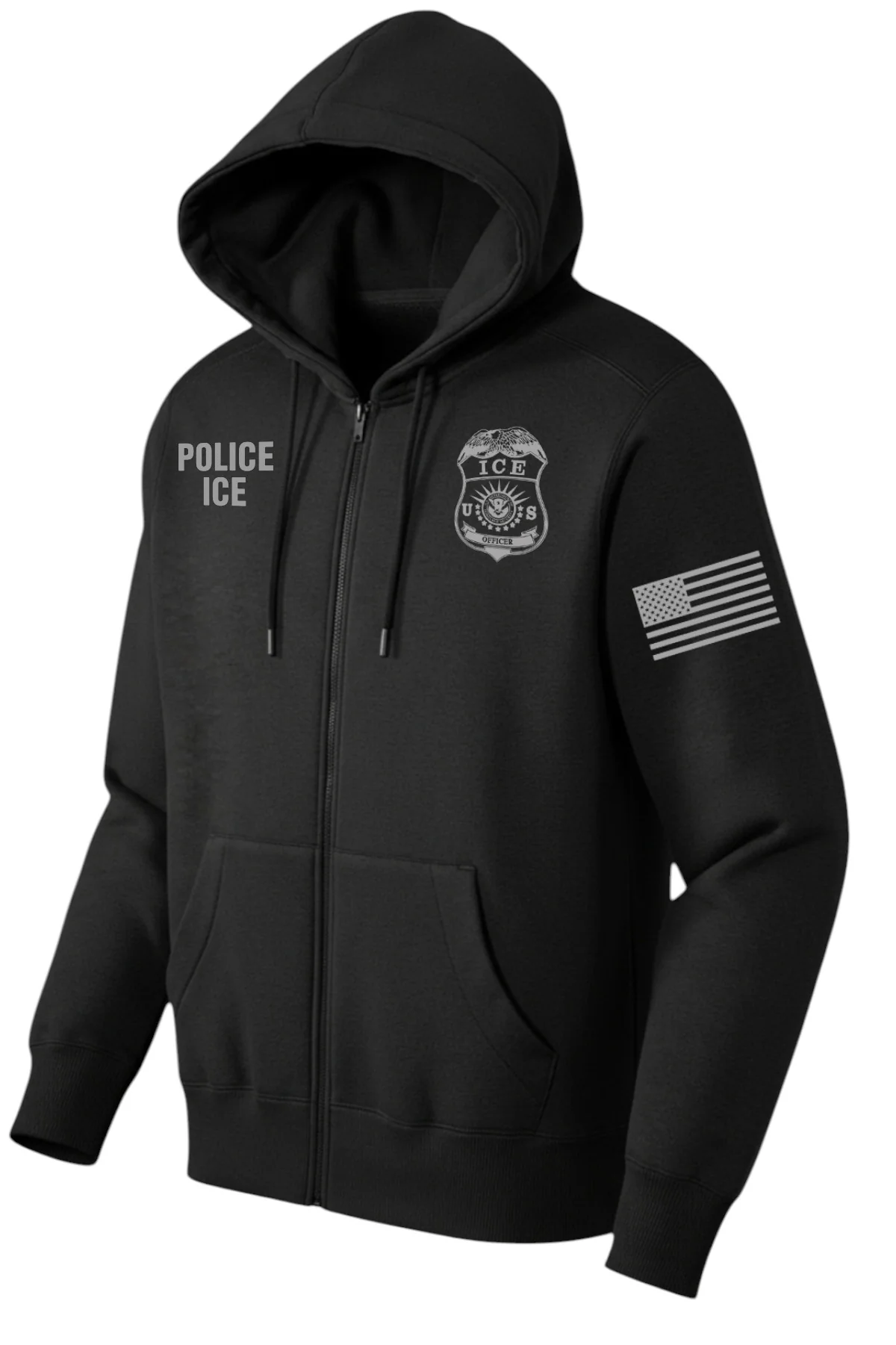 POLICE ICE FULL ZIP HOODED SWEATSHIRT-DT1103 - Image 5