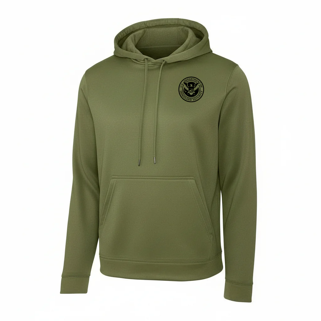 PRINTED DHS SEAL ON WICKING HOODED PULLOVER F244 - Image 11