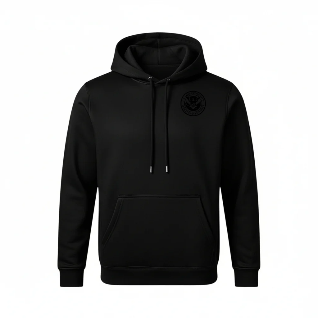 PRINTED DHS SEAL ON WICKING HOODED PULLOVER F244 - Image 2