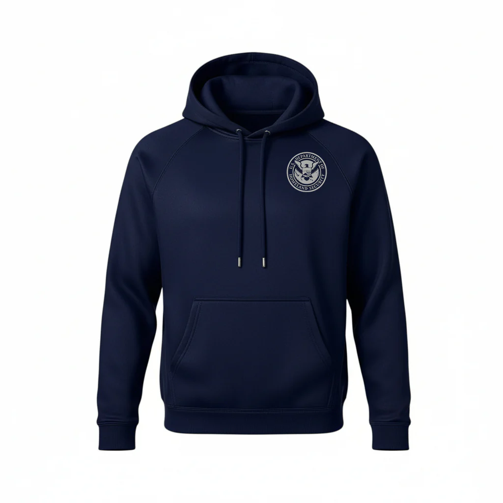 PRINTED DHS SEAL ON WICKING HOODED PULLOVER F244 - Image 5