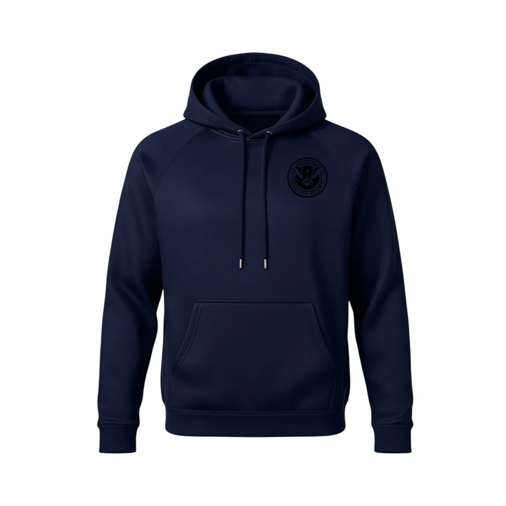PRINTED DHS SEAL ON WICKING HOODED PULLOVER F244 - Image 7