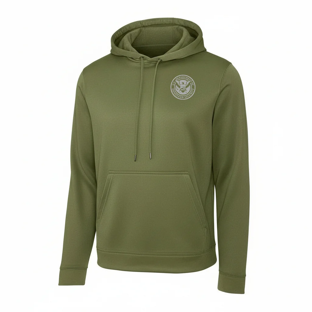 PRINTED DHS SEAL ON WICKING HOODED PULLOVER F244 - Image 9