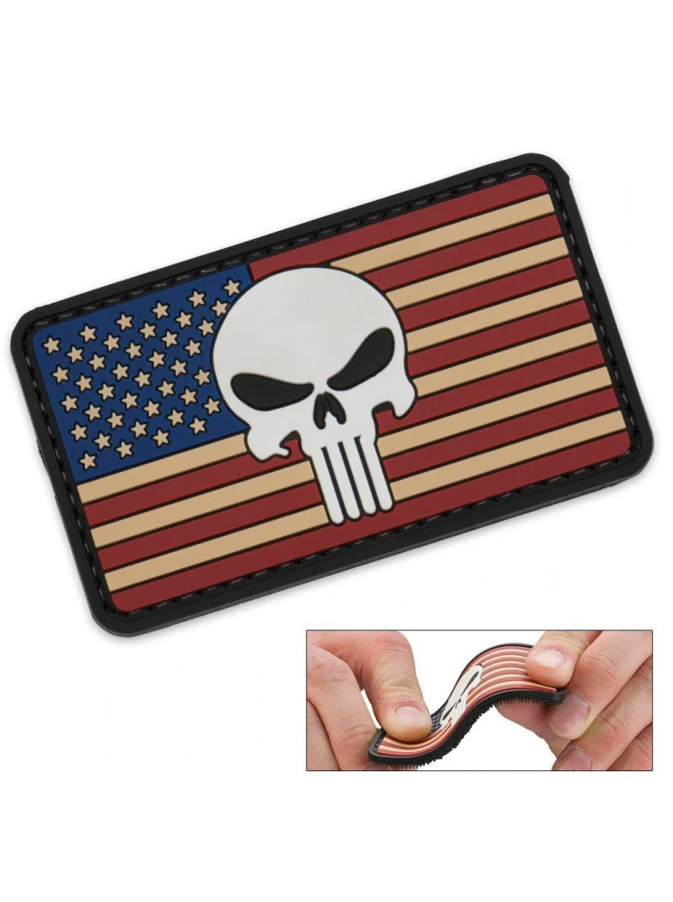 PUNISHER VINTAGE FLAG PVC MORALE PATCH-6722