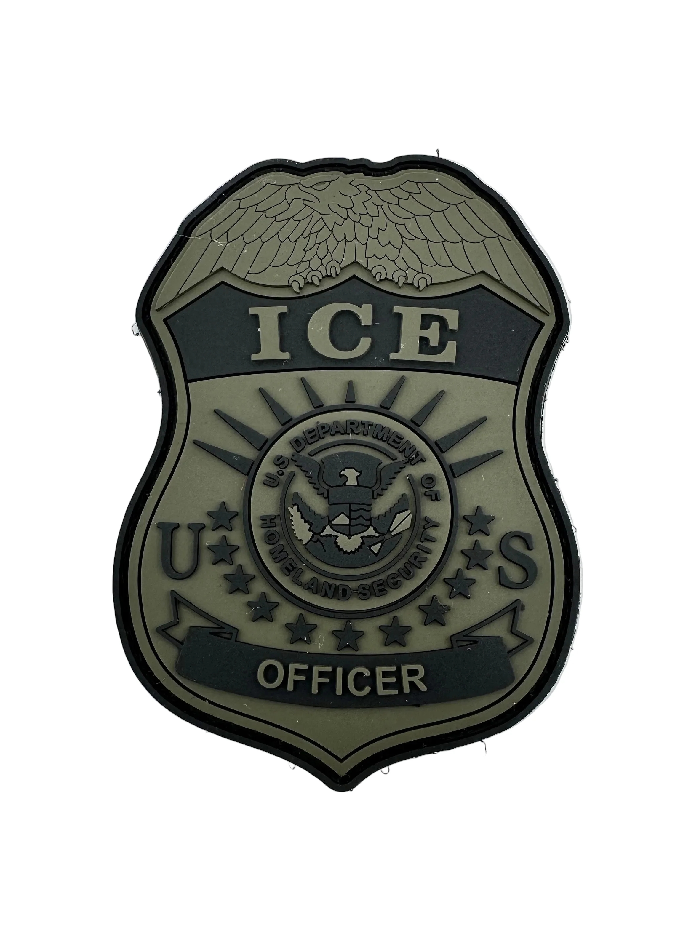 PVC ICE BADGE PATCH-OD/BLACK 3.25"