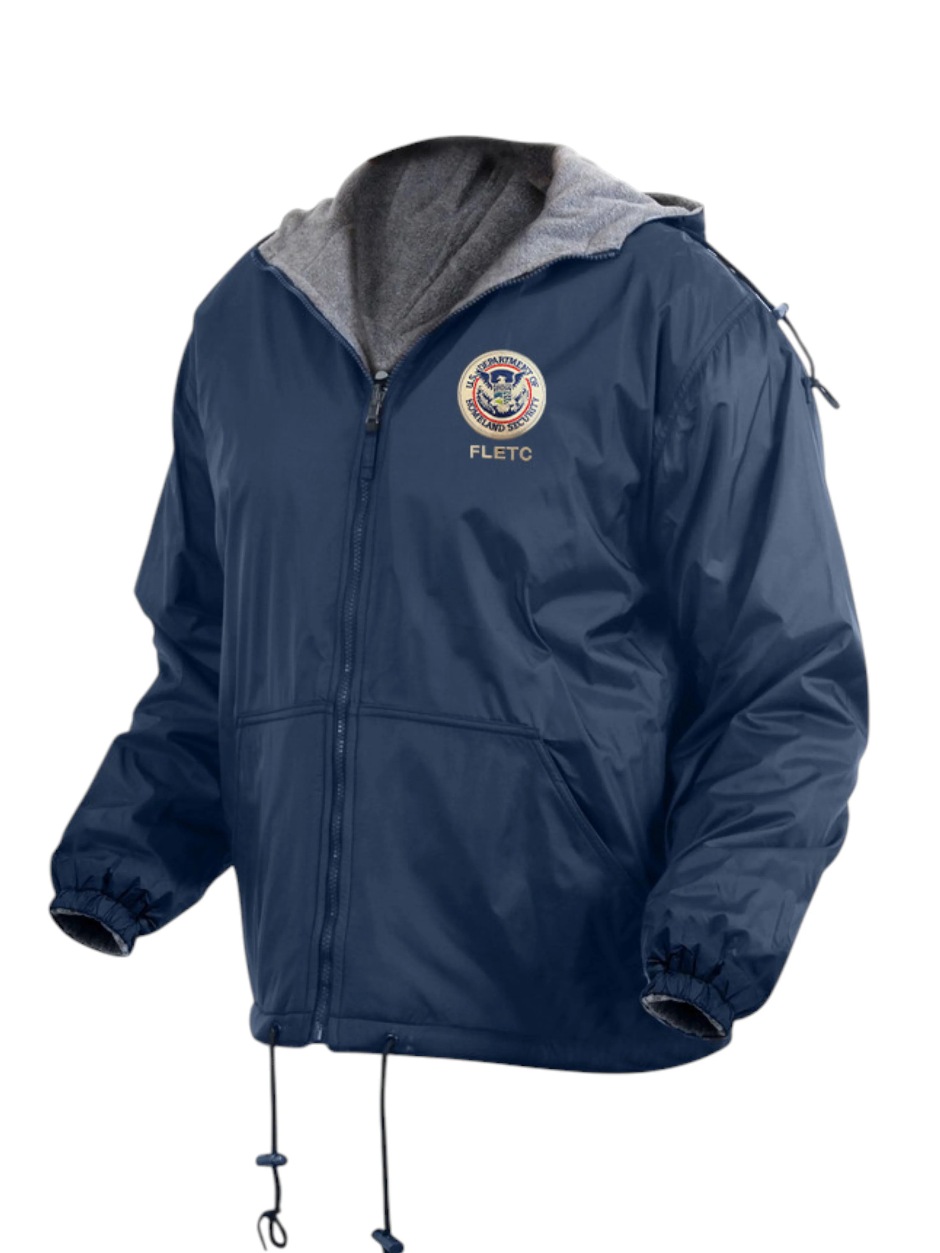 ROTHCO FLEECE HOODED JACKET W/ DHS SEAL FLETC LOGO CLEARANCE