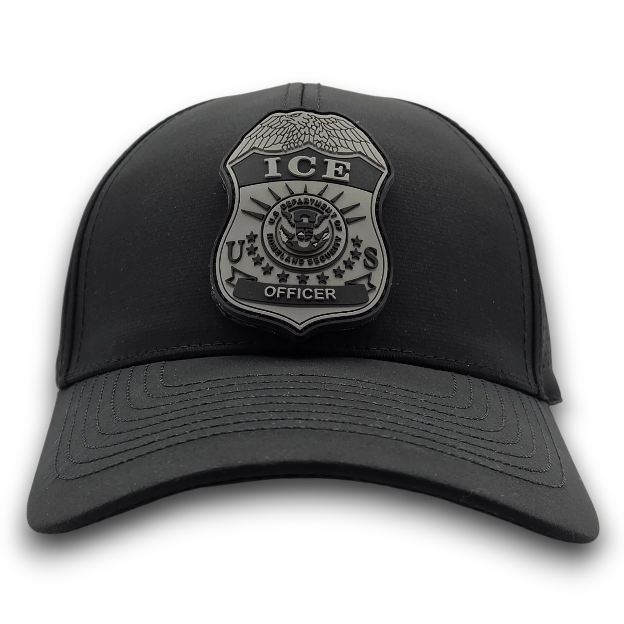 SCS BRAND PERFORATED MESH HAT W/ INTERCHANGEABLE ICE OFFICER BADGE PVC PATCH - Image 3