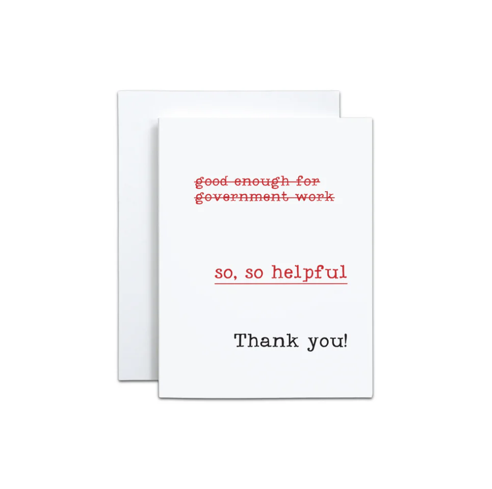 SO, SO HELPFUL CARD