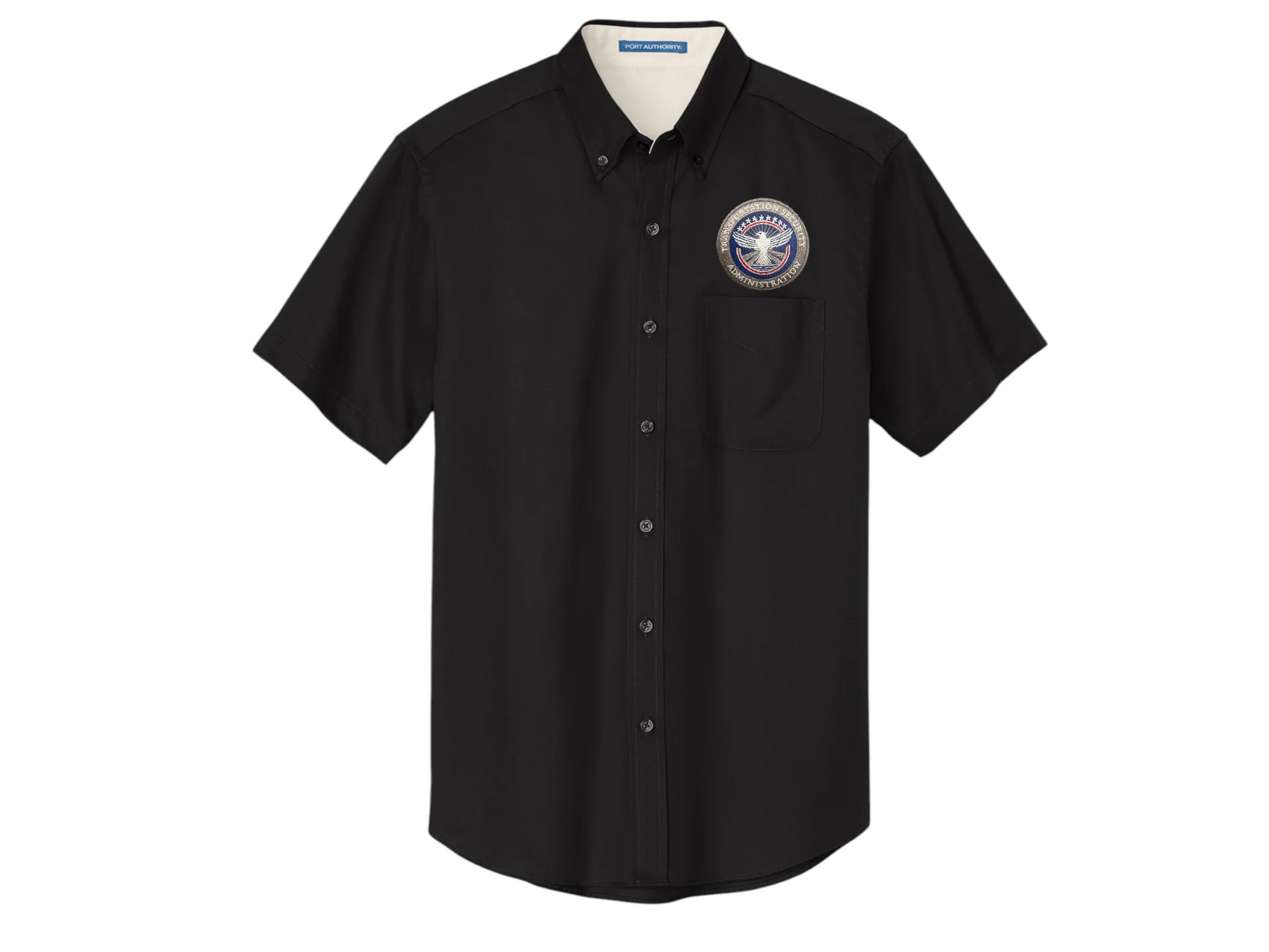 TSA INSIGNIA ON SHORT SLEEVE MEN'S BUTTON UP DRESS SHIRT-S508 - Image 3