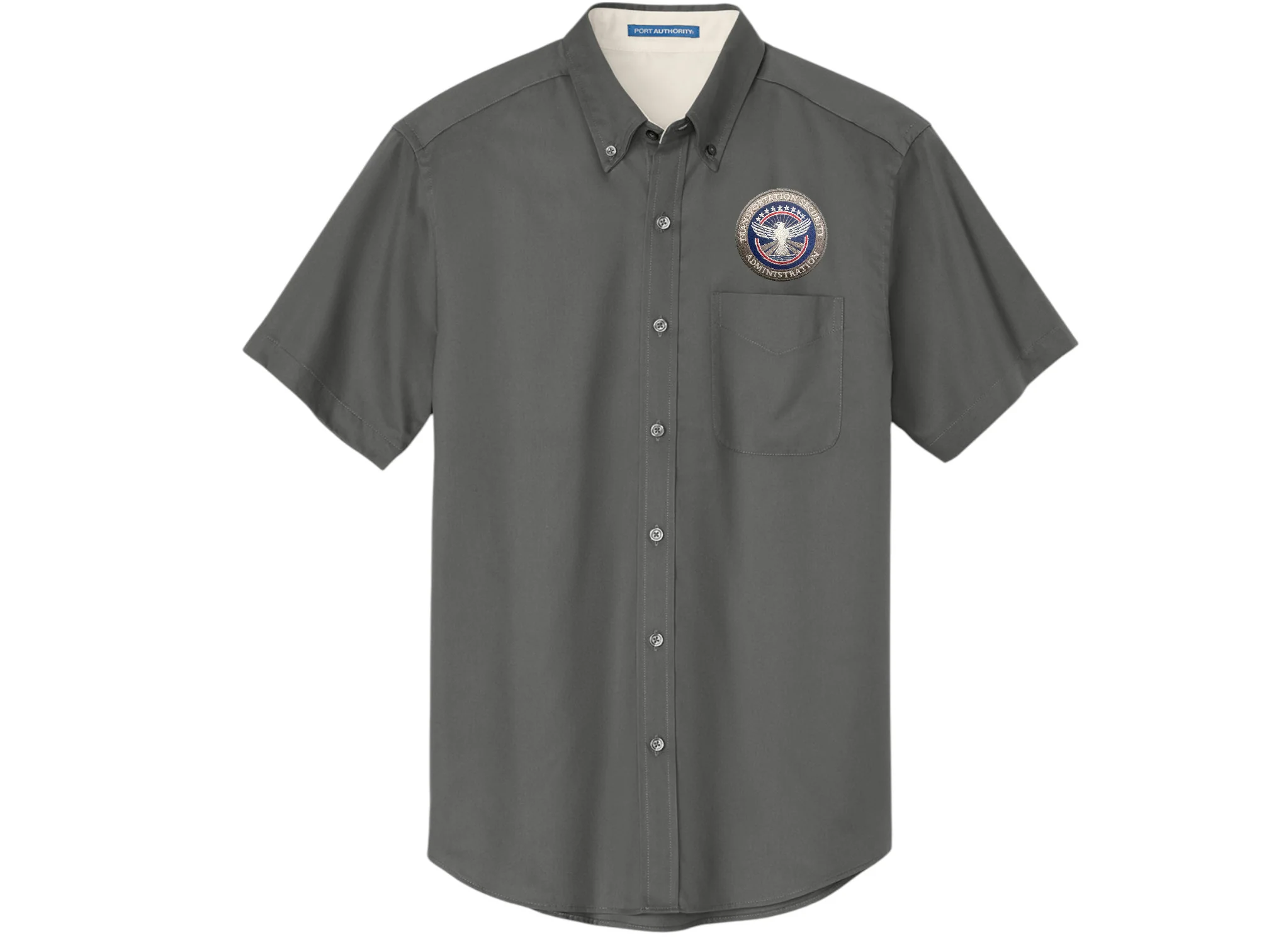 TSA INSIGNIA ON SHORT SLEEVE MEN'S BUTTON UP DRESS SHIRT-S508 - Image 4