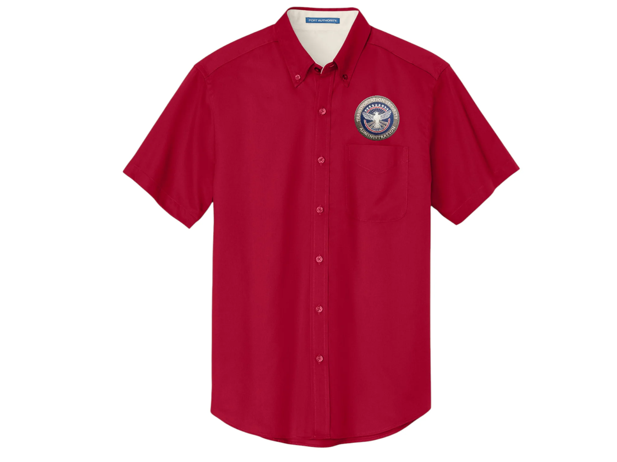 TSA INSIGNIA ON SHORT SLEEVE MEN'S BUTTON UP DRESS SHIRT-S508 - Image 5