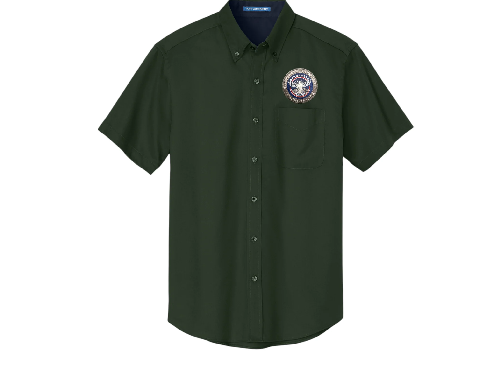 TSA INSIGNIA ON SHORT SLEEVE MEN'S BUTTON UP DRESS SHIRT-S508 - Image 7