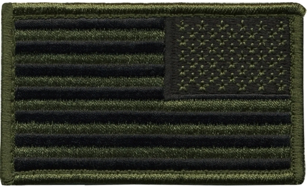 U.S. FLAG PATCH OD GREEN/BLACK - Image 3