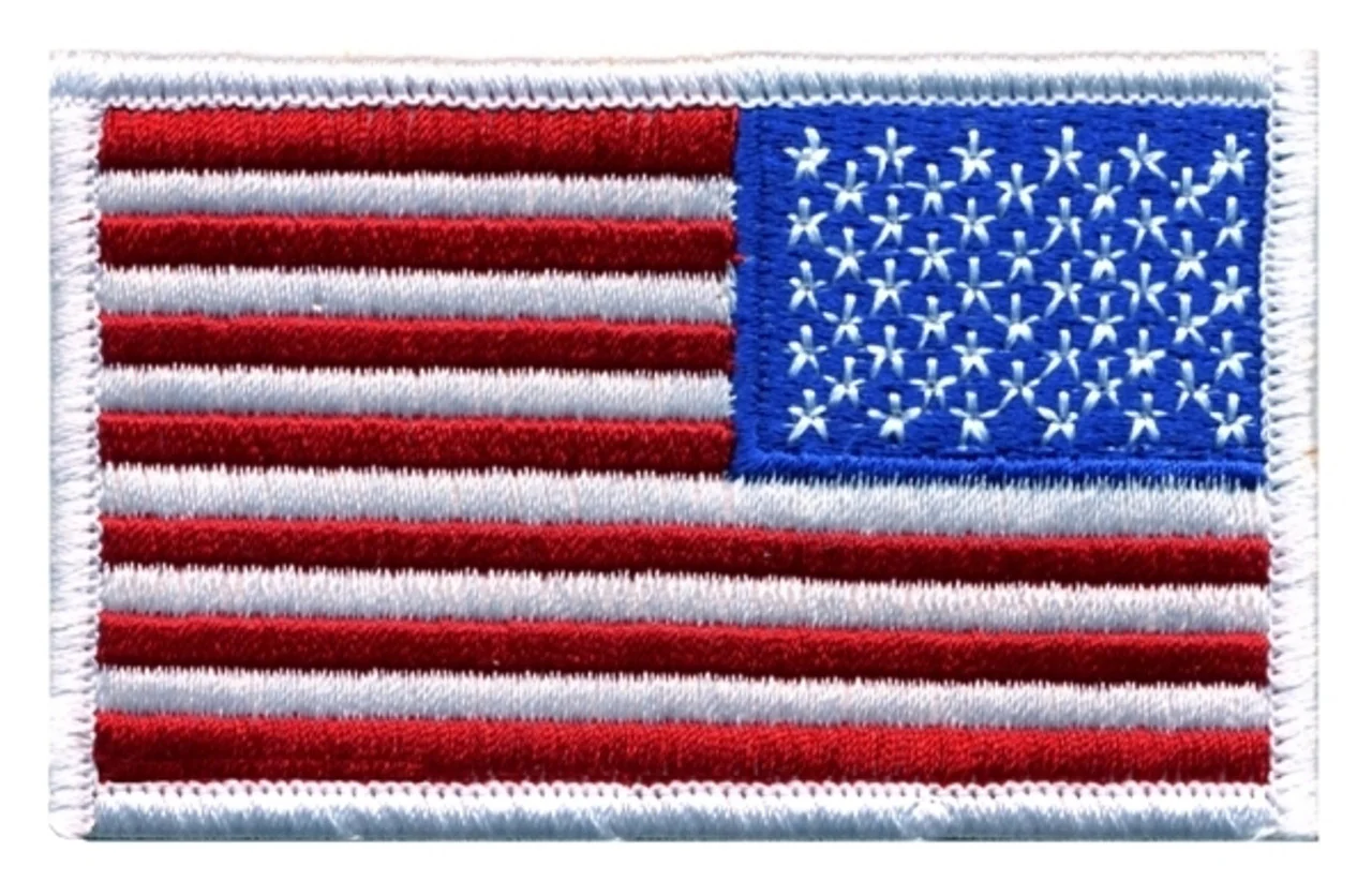 U.S. FLAG PATCH RED/WHITE/BLUE- WHITE TRIM - Image 3