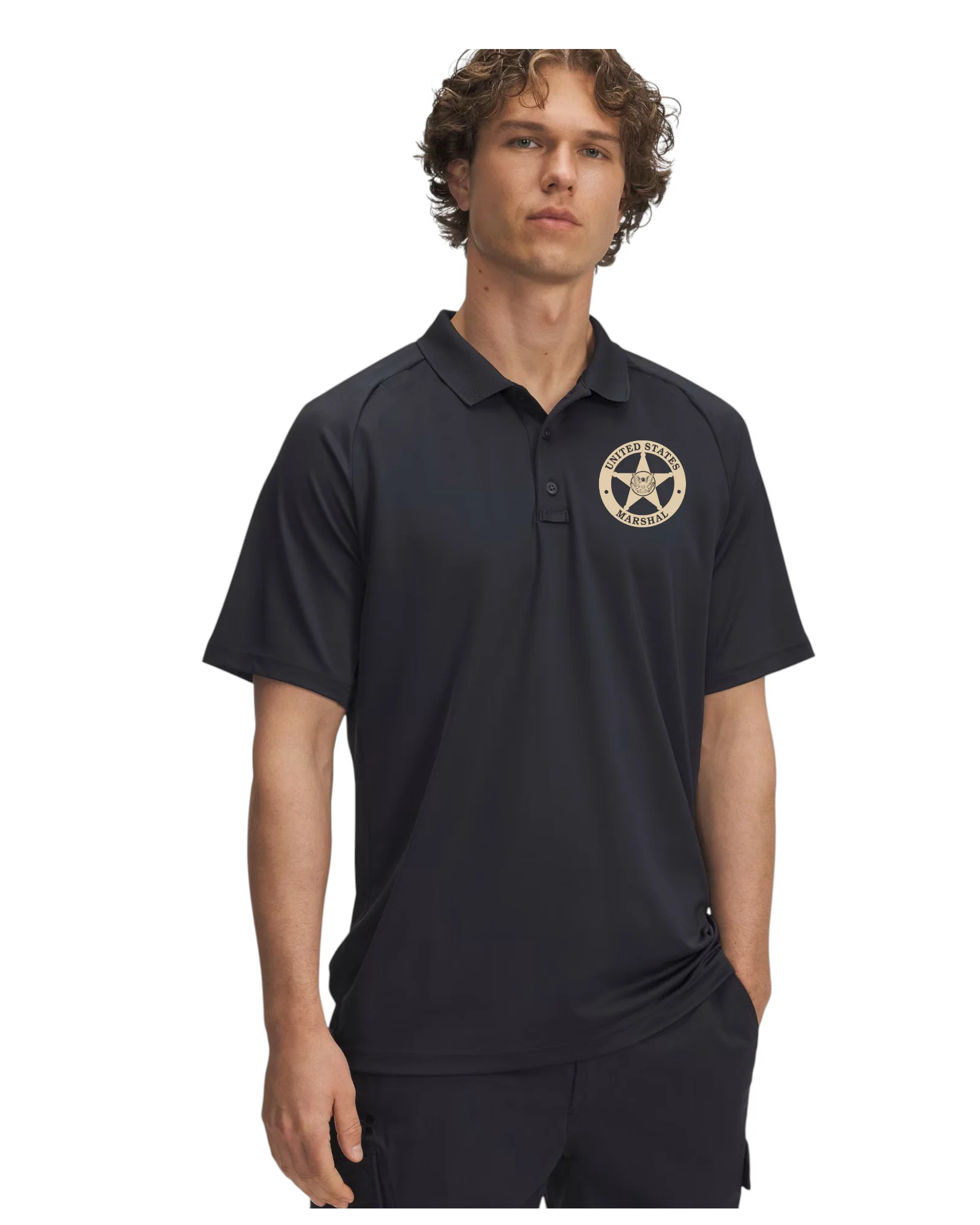 UA TACTICAL PERFORMACE POLO W/ PRINTED USMS STAR-6004146 - Image 5