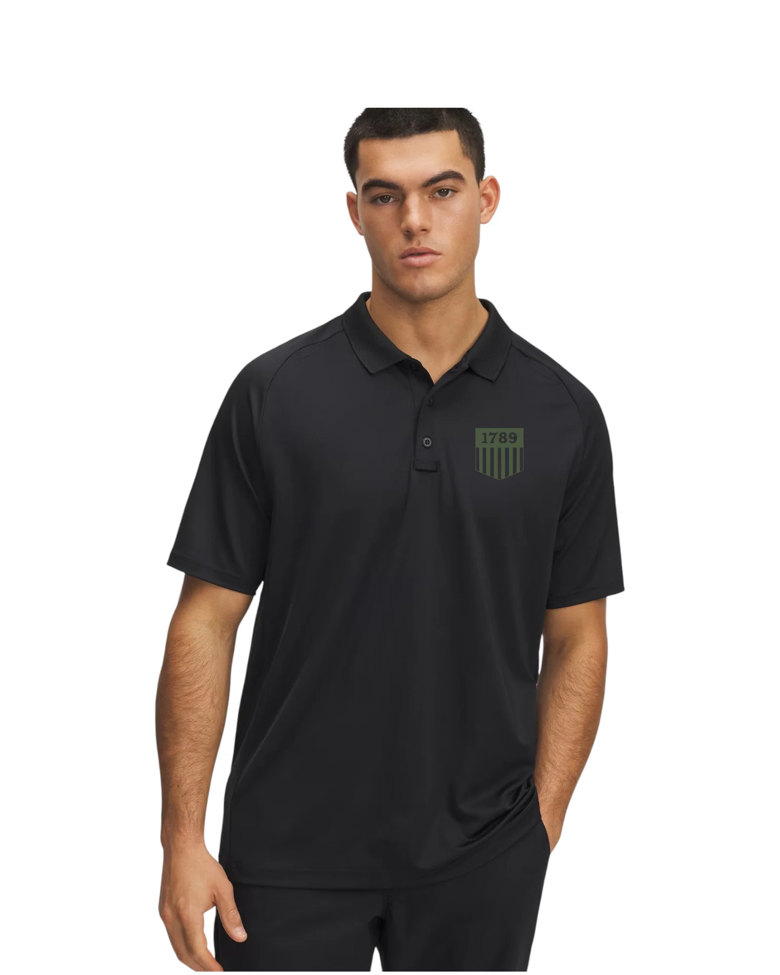 UA TACTICAL PERFORMANCE POLO W/ PRINTED 1789 SHIELD-600416 - Image 2