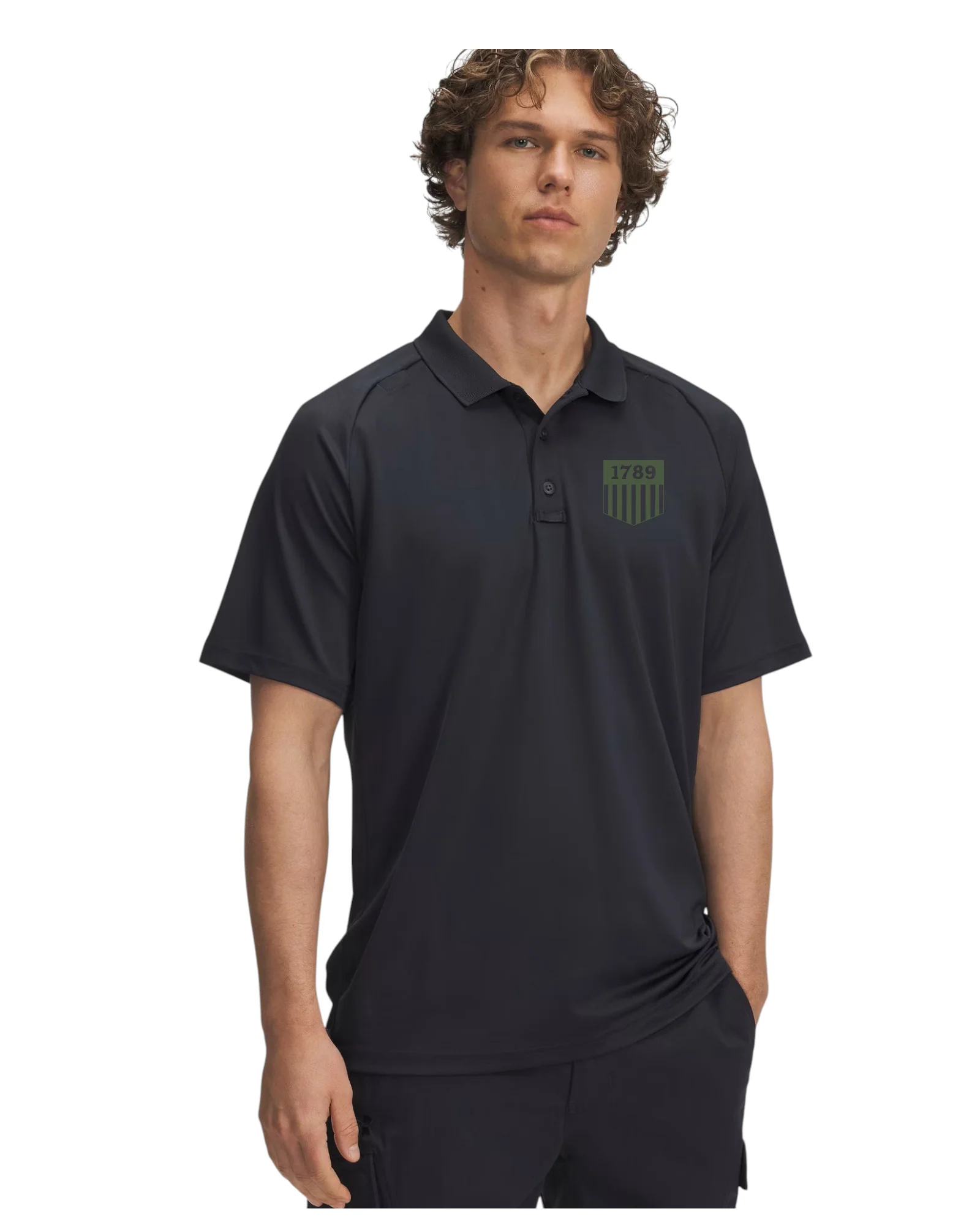 UA TACTICAL PERFORMANCE POLO W/ PRINTED 1789 SHIELD-600416 - Image 4