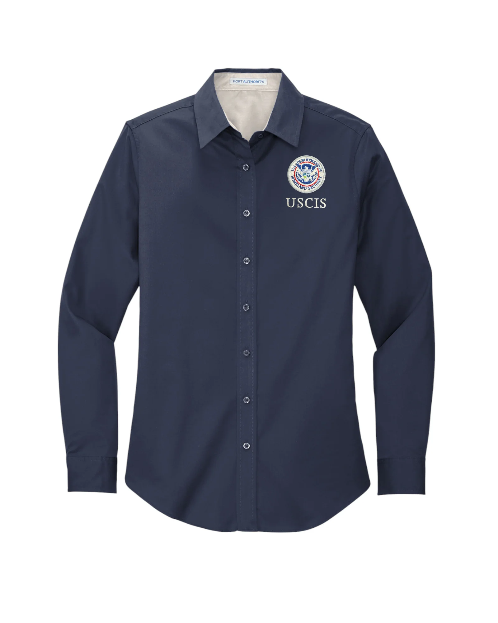 WOMEN'S USCIS LONGSLEEVE TWILL BUTTON UP DRESS SHIRT-L608