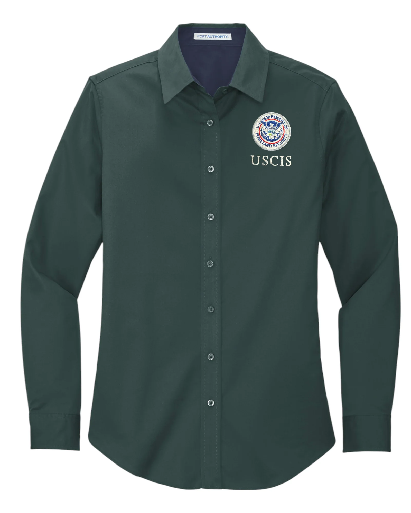 WOMEN'S USCIS LONGSLEEVE TWILL BUTTON UP DRESS SHIRT-L608 - Image 4