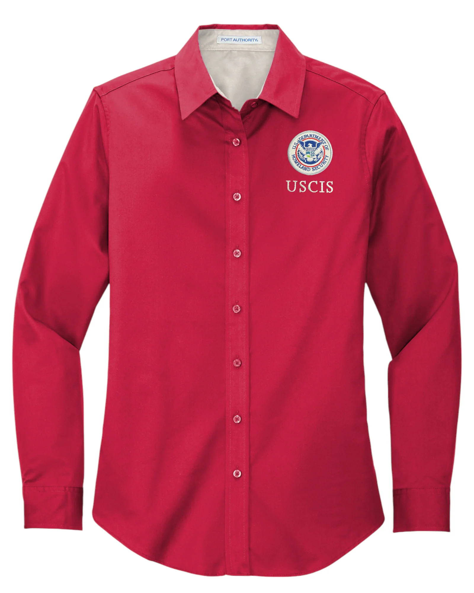 WOMEN'S USCIS LONGSLEEVE TWILL BUTTON UP DRESS SHIRT-L608 - Image 5