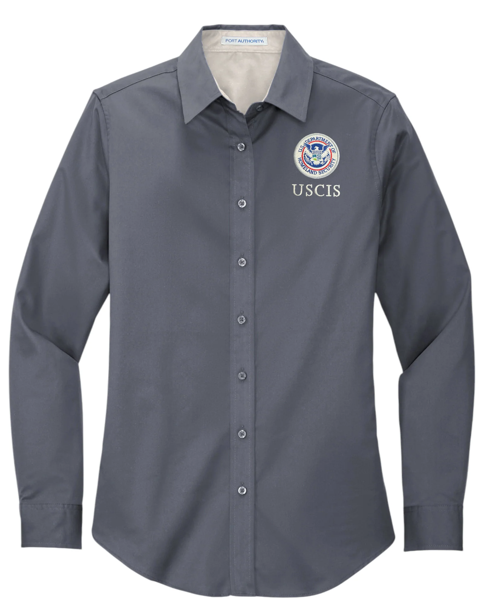 WOMEN'S USCIS LONGSLEEVE TWILL BUTTON UP DRESS SHIRT-L608 - Image 6
