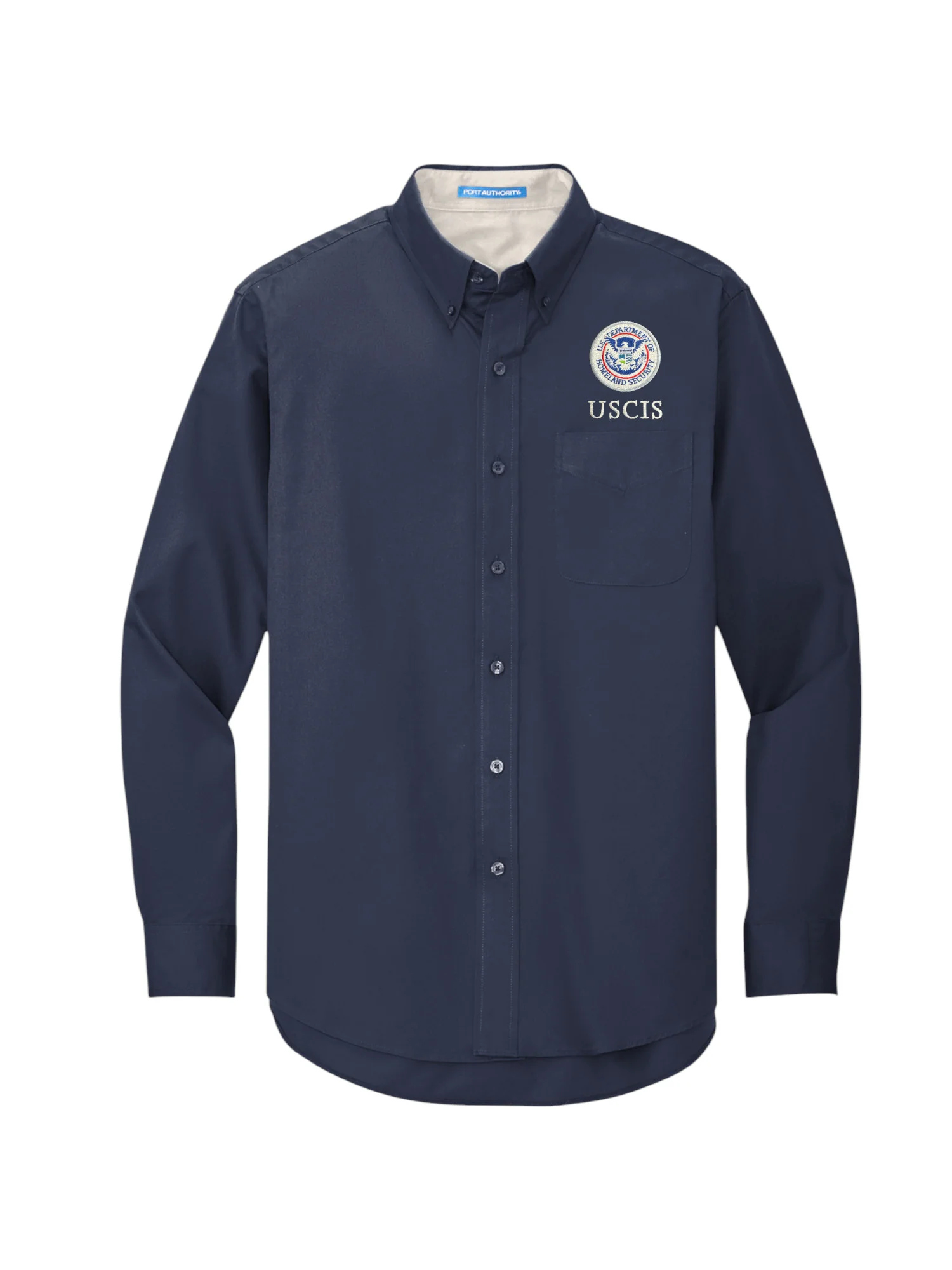 MEN'S USCIS LONGSLEEVE TWILL BUTTON UP DRESS SHIRT-S608