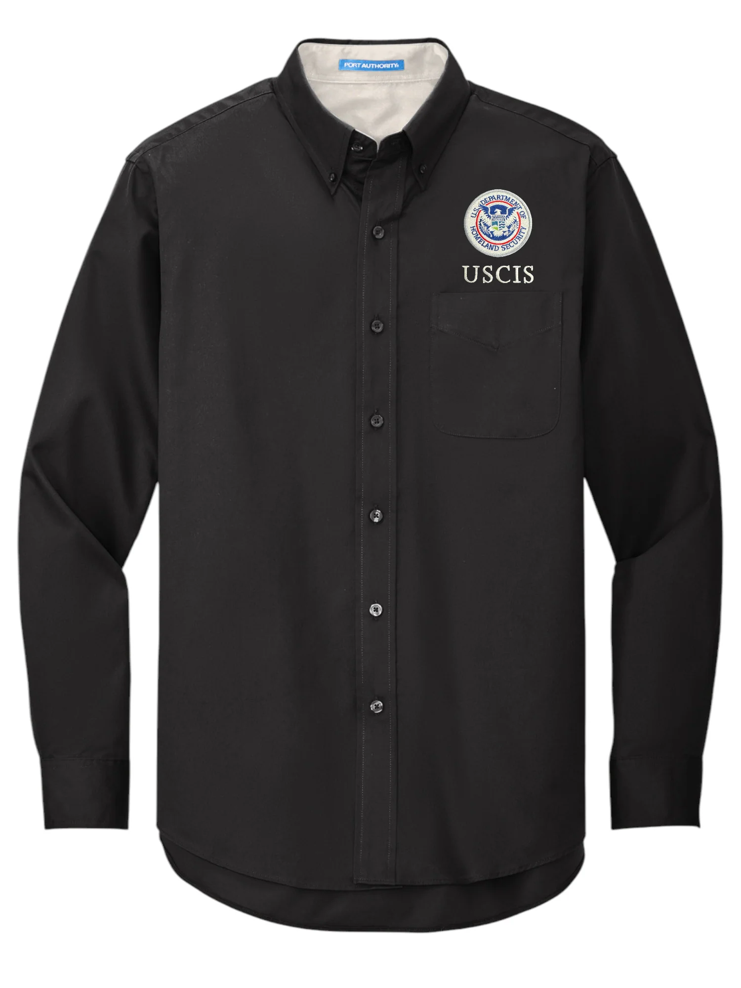 MEN'S USCIS LONGSLEEVE TWILL BUTTON UP DRESS SHIRT-S608 - Image 2