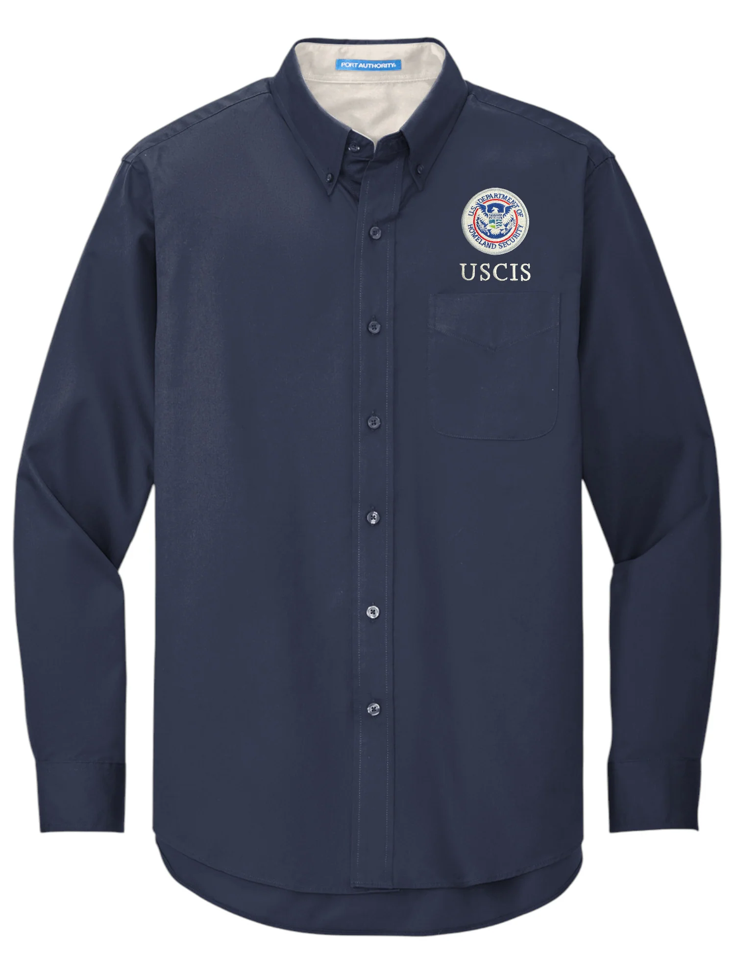 MEN'S USCIS LONGSLEEVE TWILL BUTTON UP DRESS SHIRT-S608 - Image 3
