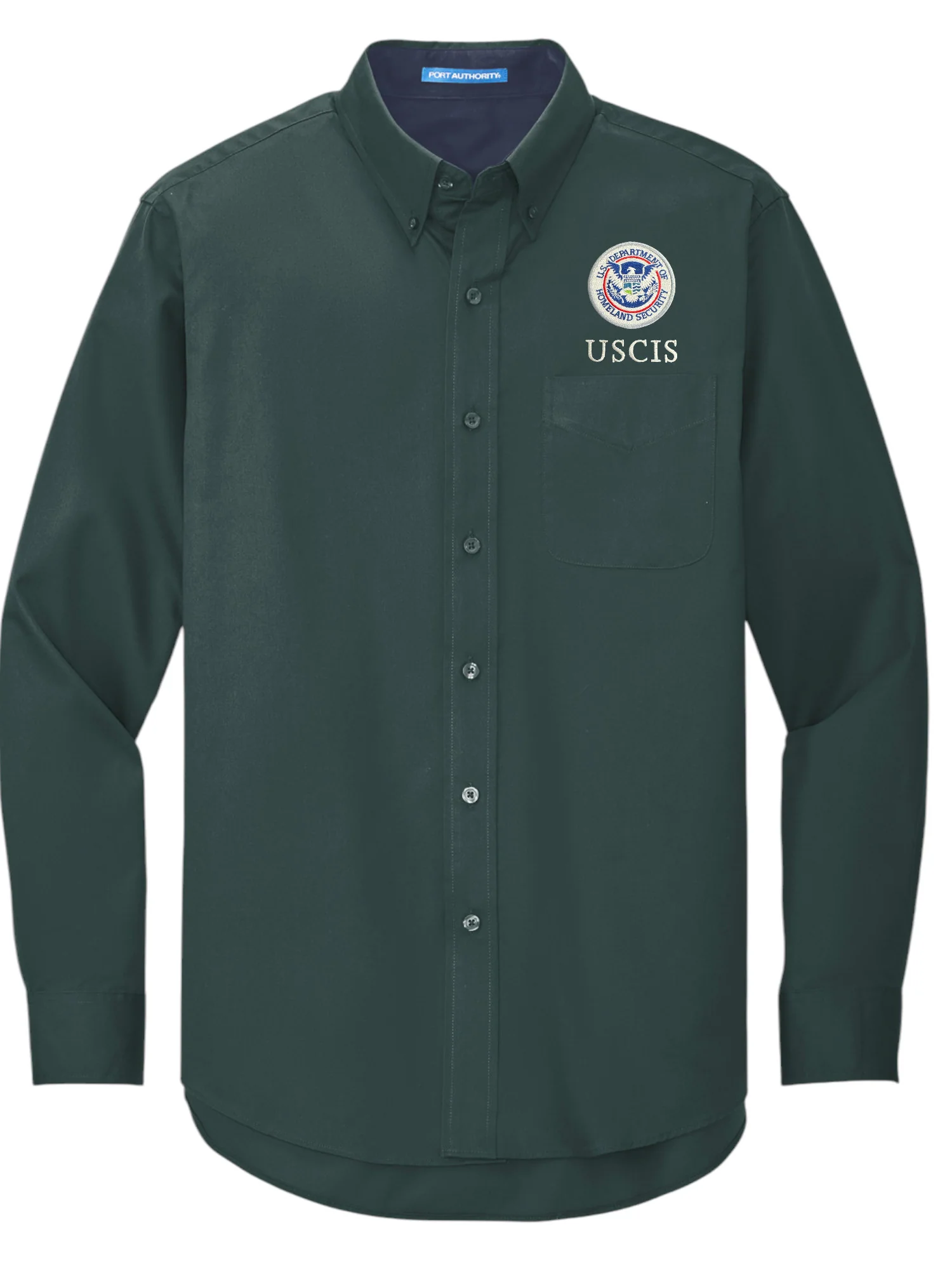 MEN'S USCIS LONGSLEEVE TWILL BUTTON UP DRESS SHIRT-S608 - Image 4