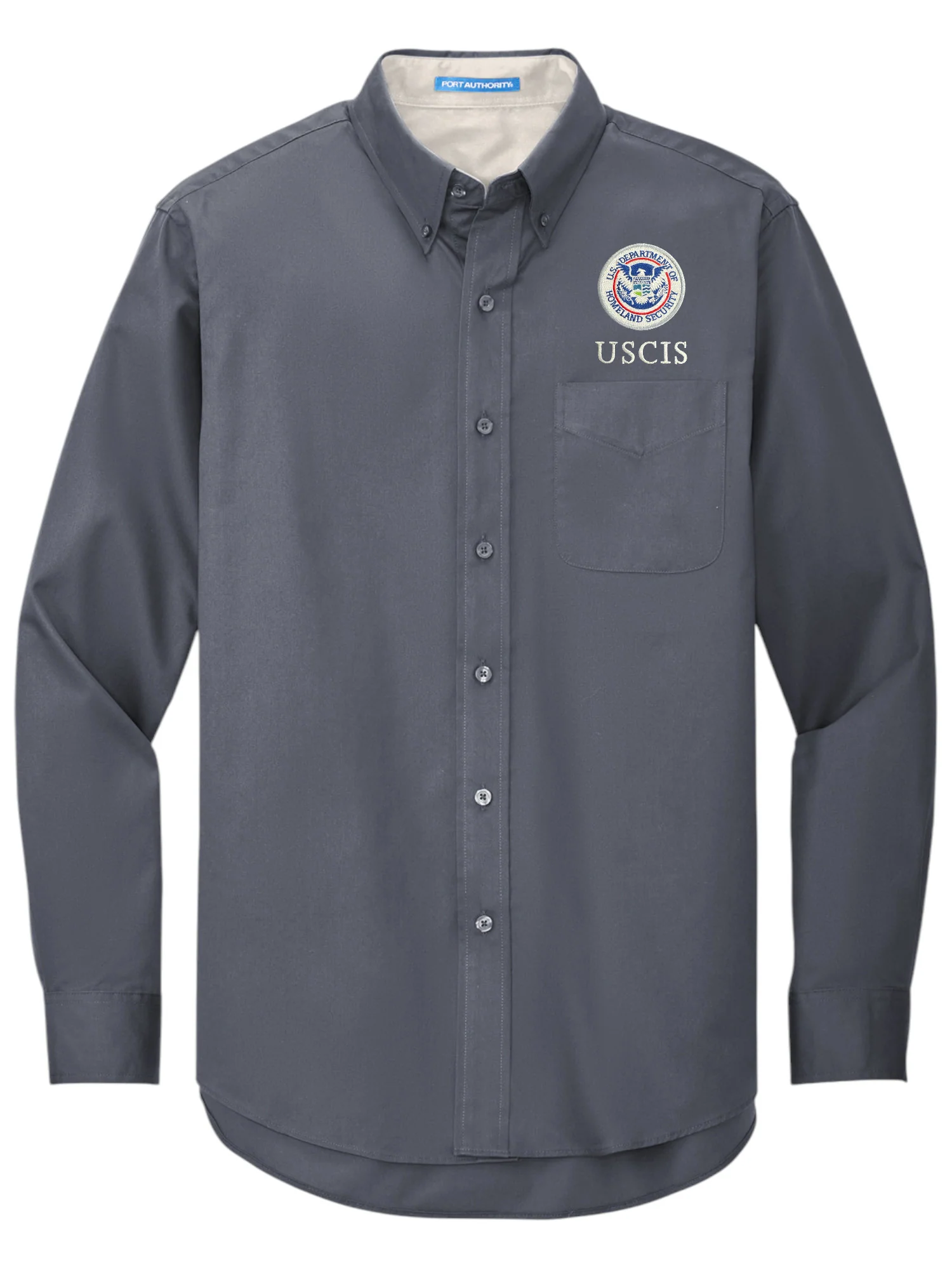MEN'S USCIS LONGSLEEVE TWILL BUTTON UP DRESS SHIRT-S608 - Image 5