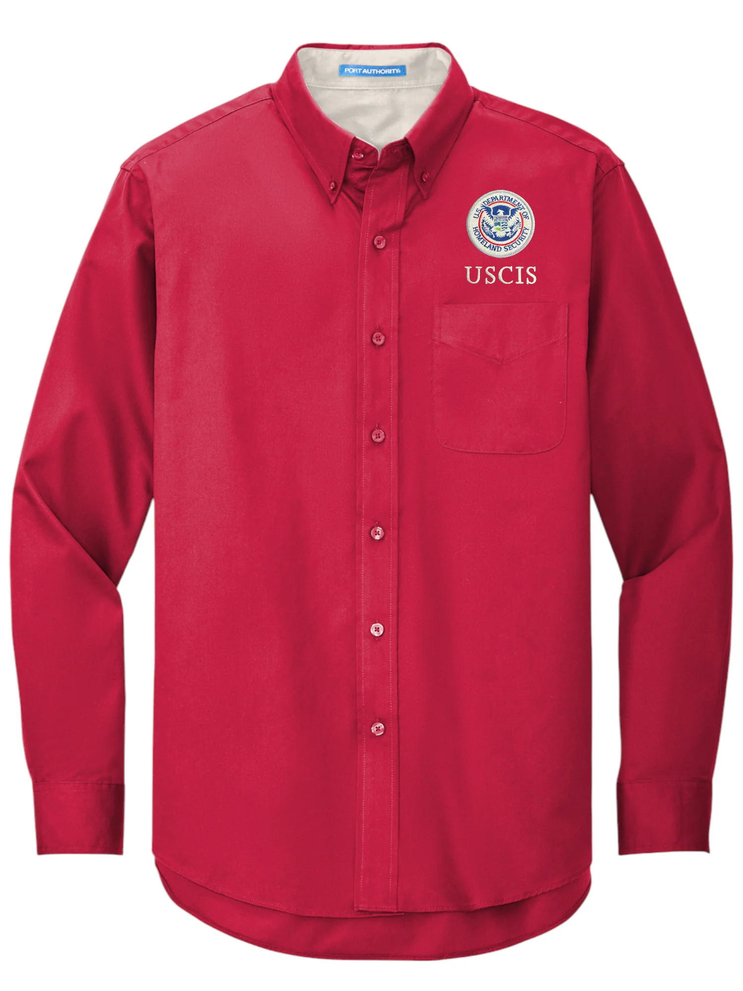 MEN'S USCIS LONGSLEEVE TWILL BUTTON UP DRESS SHIRT-S608 - Image 6