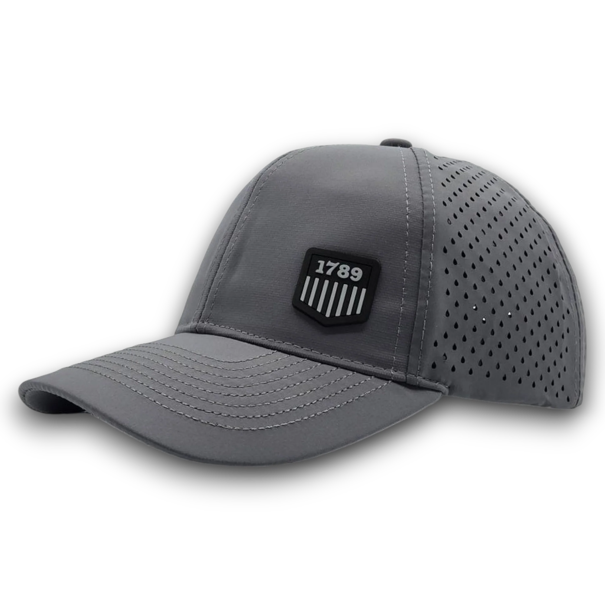 **NEW USMS PVC 1789 LOGO GREY/BLACK SCS BRAND PERFORATED MESH HAT - Image 3