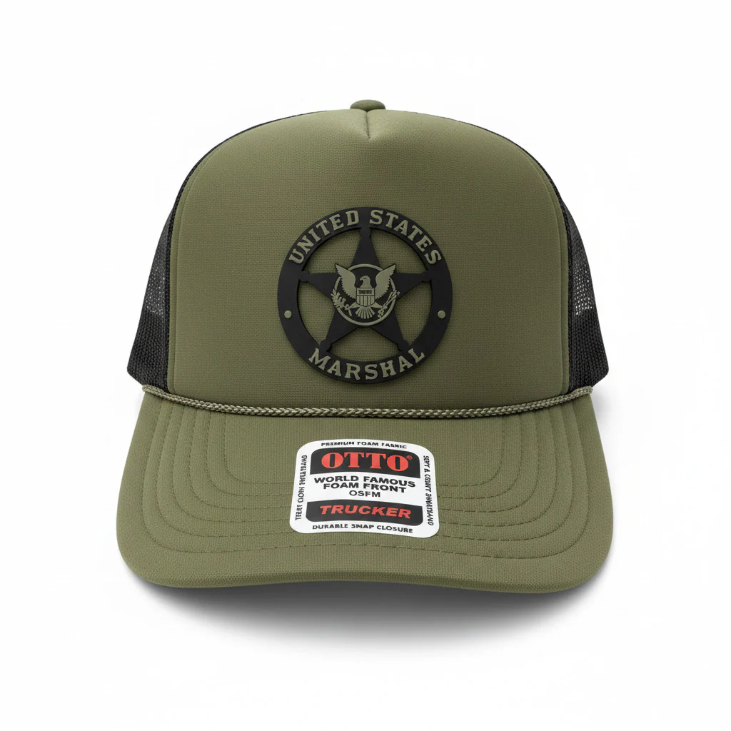 USMS PVC STAR OTTO TRUCKER HAT OD/BLACK CLEARANCE - Image 2