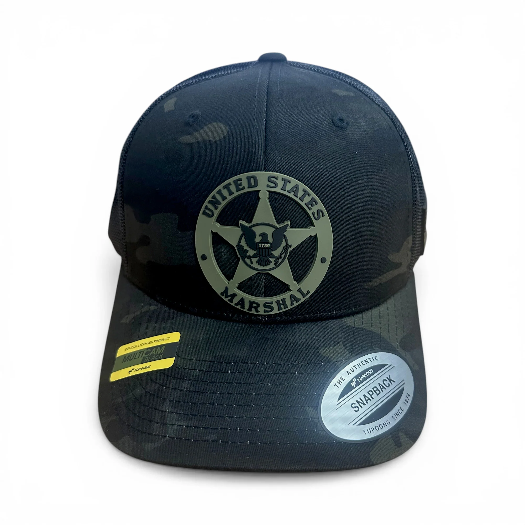 USMS PVC STAR W/ OD/BLACK PVC FLAG ON LEFT SIDE YP CLASSIC HAT-STC39 - Image 3