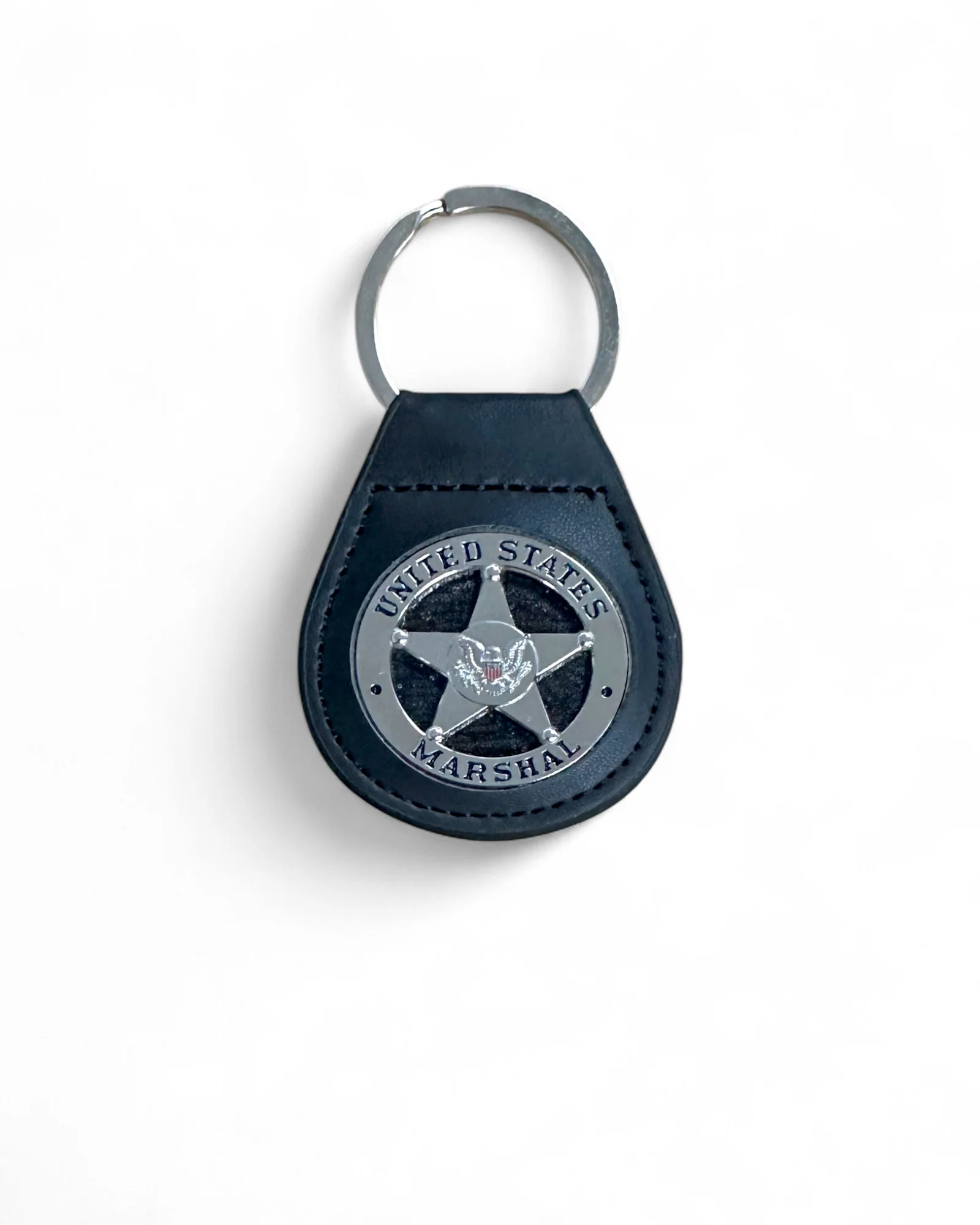 USMS LEATHER BACK KEY FOB