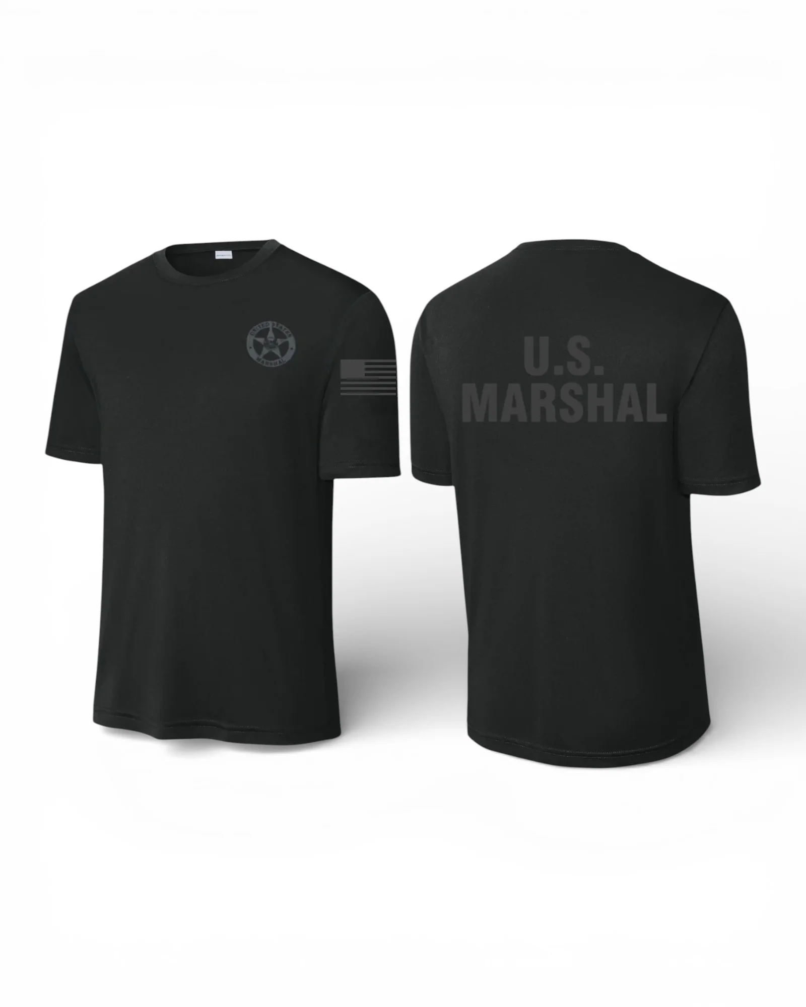 USMS WICKING T-SHIRT-BLACK/BLACK INK-ST350