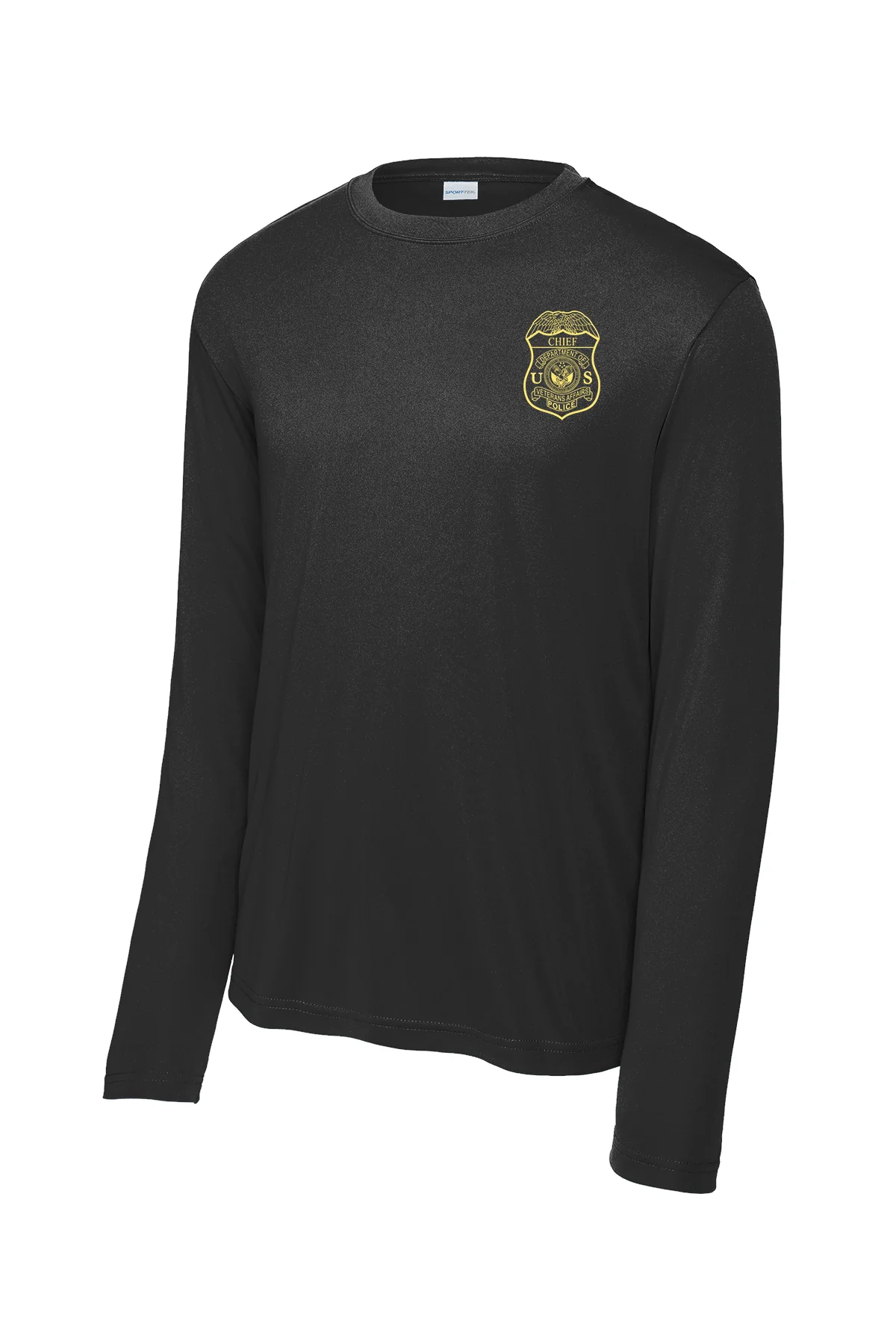 VA POLICE BADGE WICKING LONG SLEEVE T-SHIRT-ST350LS-GREY INK - Image 3