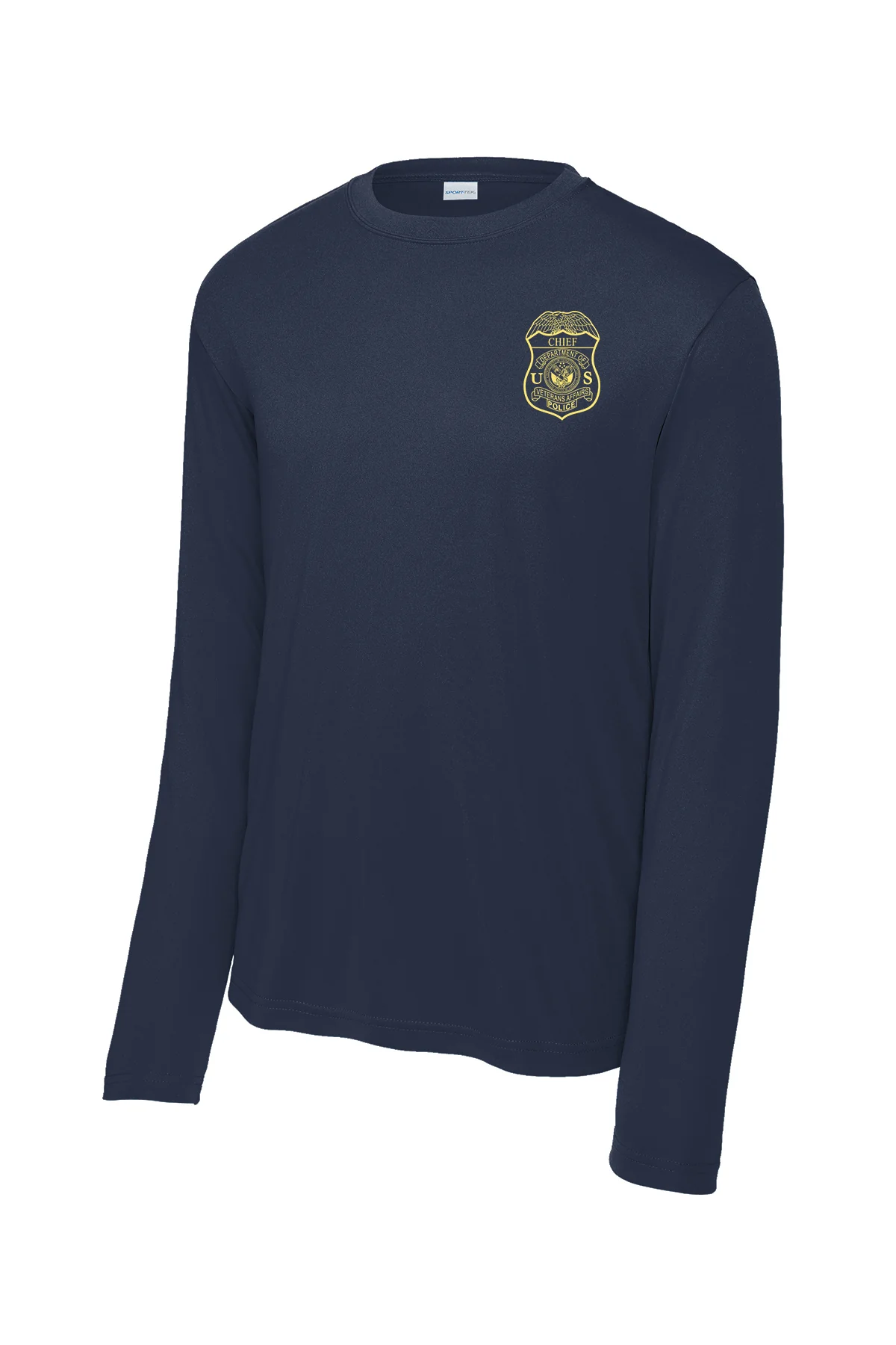 VA POLICE BADGE WICKING LONG SLEEVE T-SHIRT-ST350LS-GREY INK - Image 4