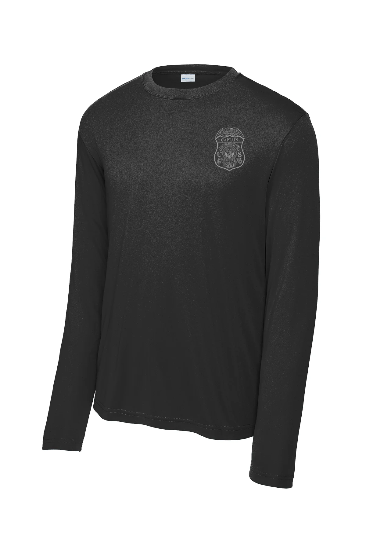 VA POLICE BADGE WICKING LONG SLEEVE T-SHIRT-ST350LS-GREY INK - Image 7