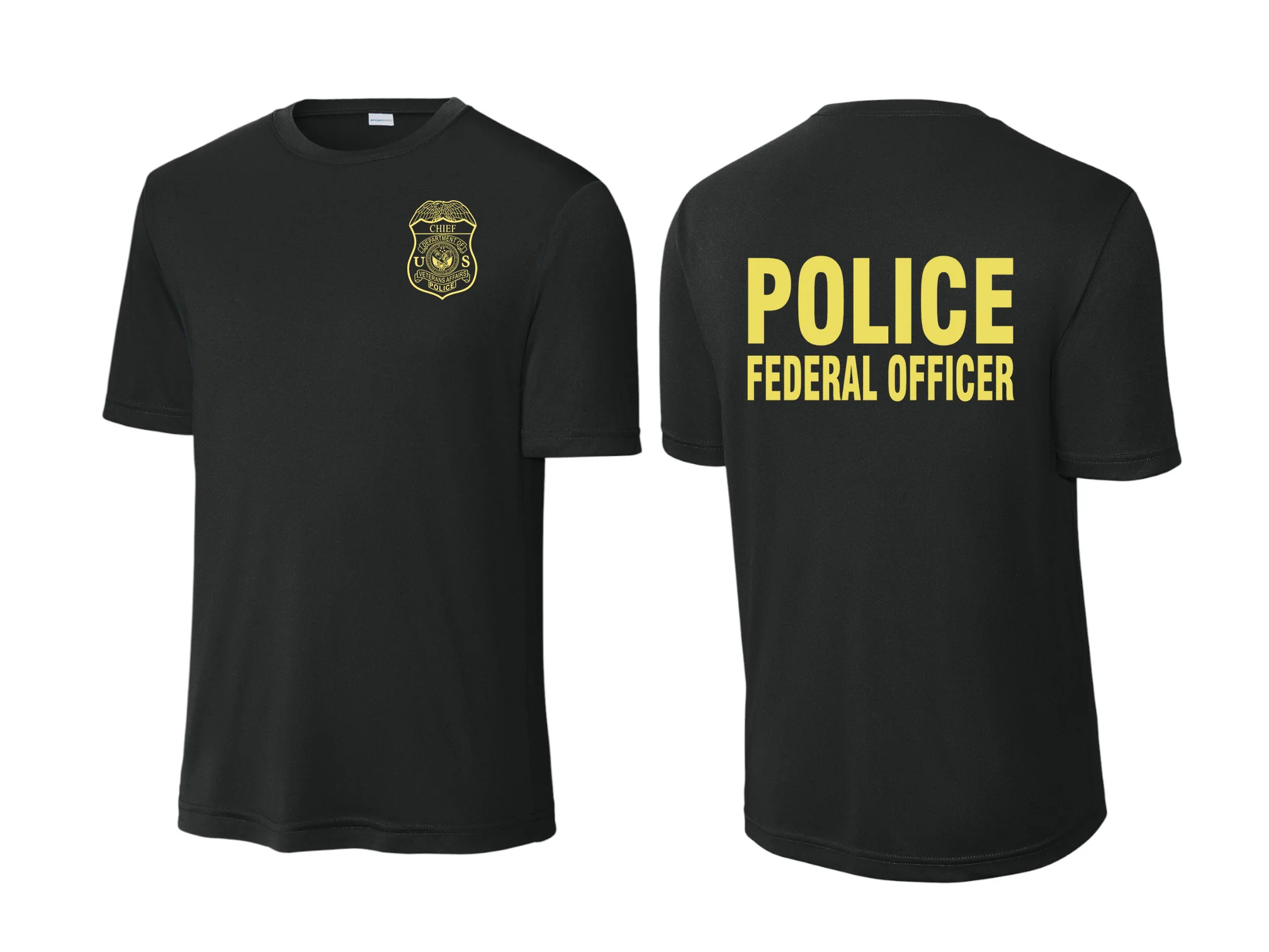 VA POLICE BADGE WICKING T-SHIRT-ST350-GREY INK - Image 13