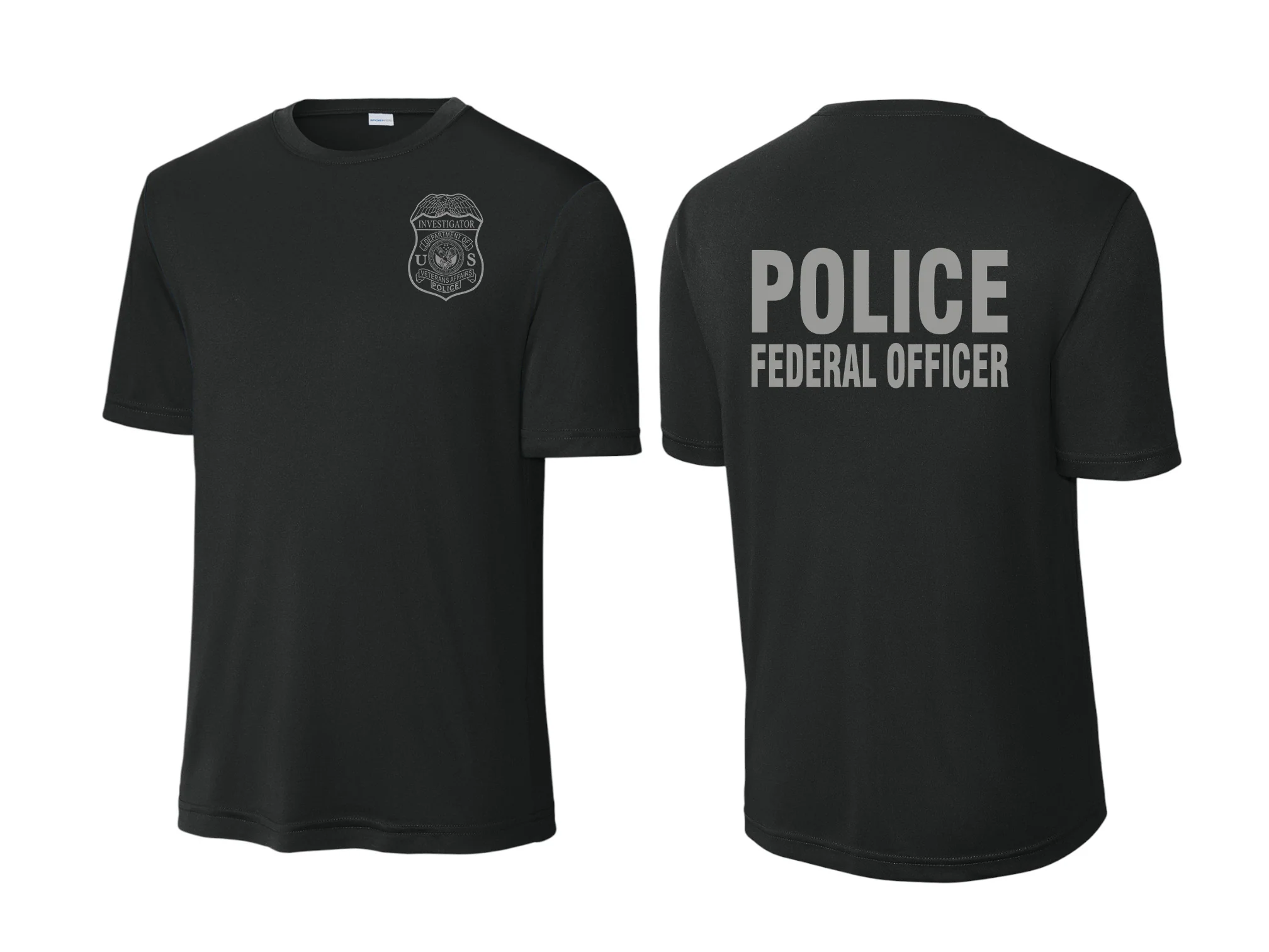 VA POLICE BADGE WICKING T-SHIRT-ST350-GREY INK - Image 18
