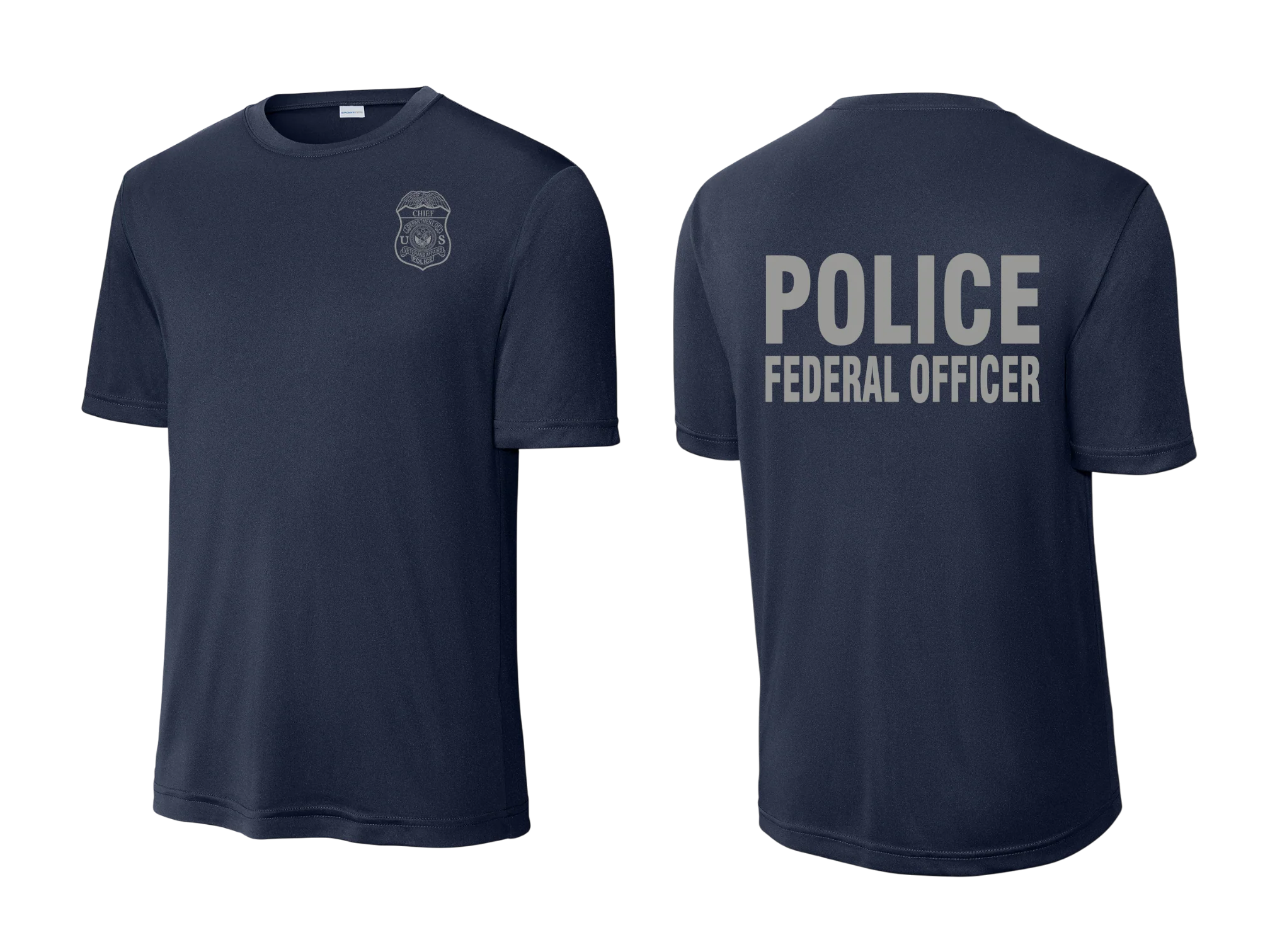 VA POLICE BADGE WICKING T-SHIRT-ST350-GREY INK - Image 27