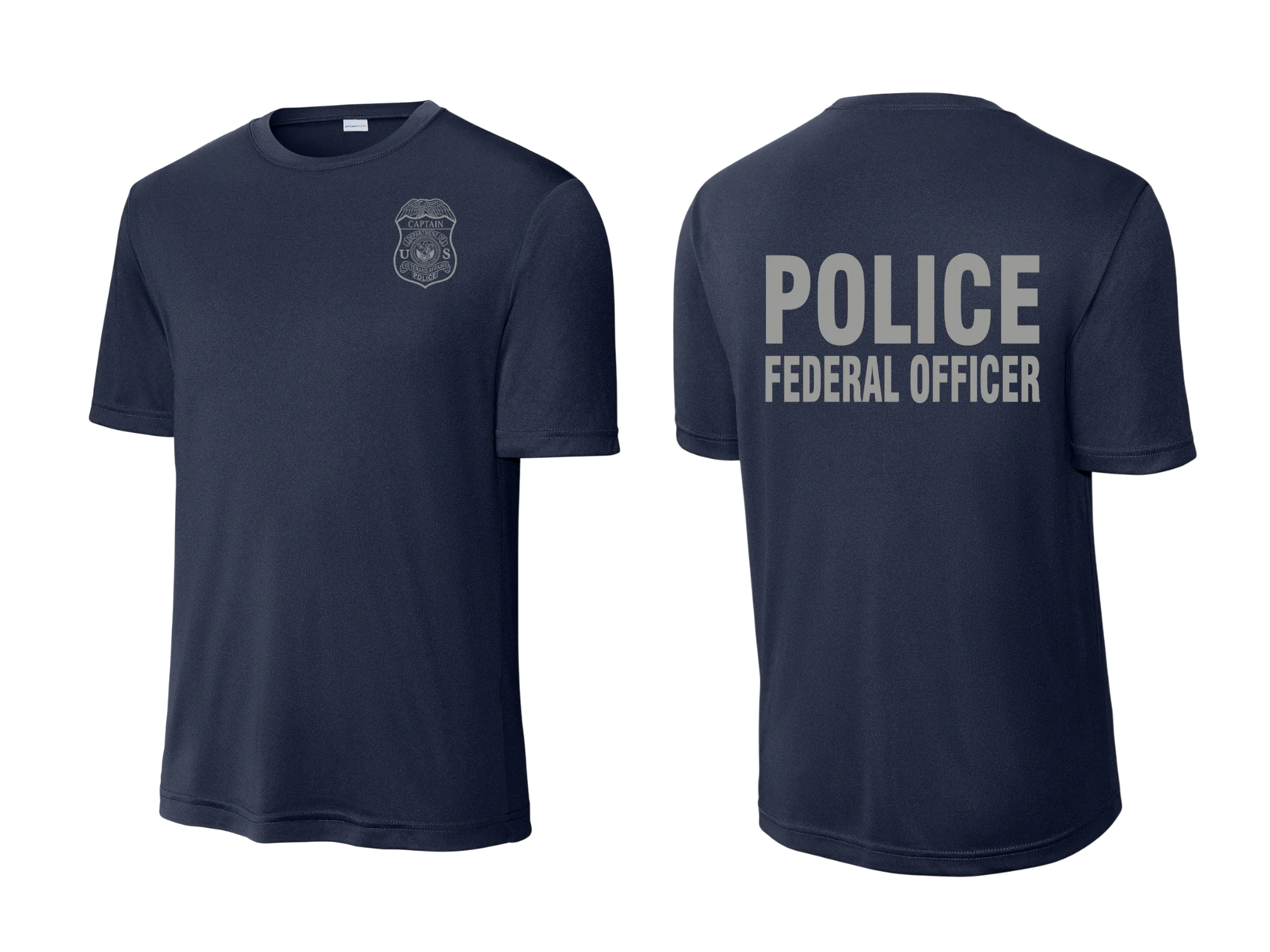 VA POLICE BADGE WICKING T-SHIRT-ST350-GREY INK - Image 28