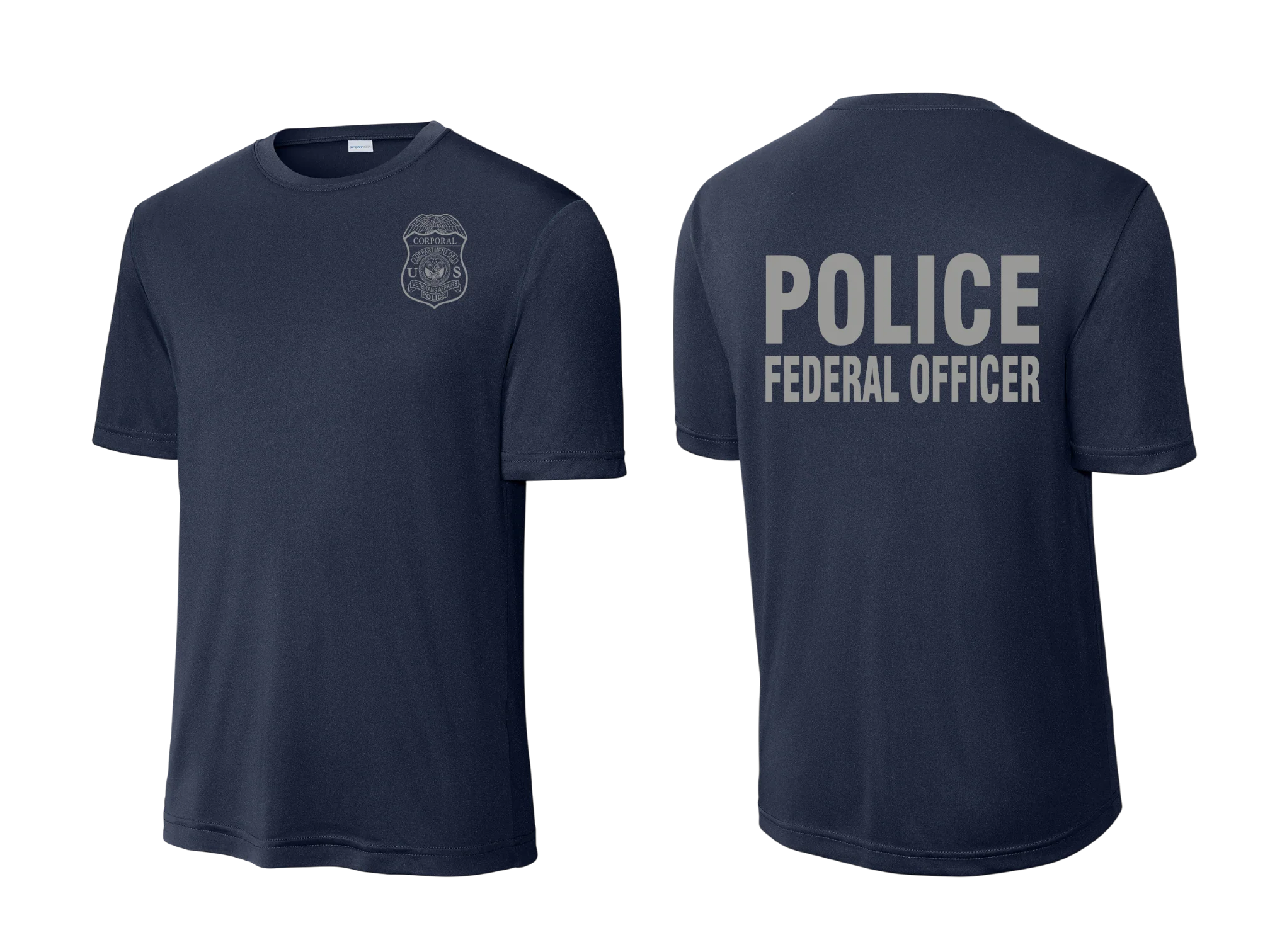 VA POLICE BADGE WICKING T-SHIRT-ST350-GREY INK - Image 30