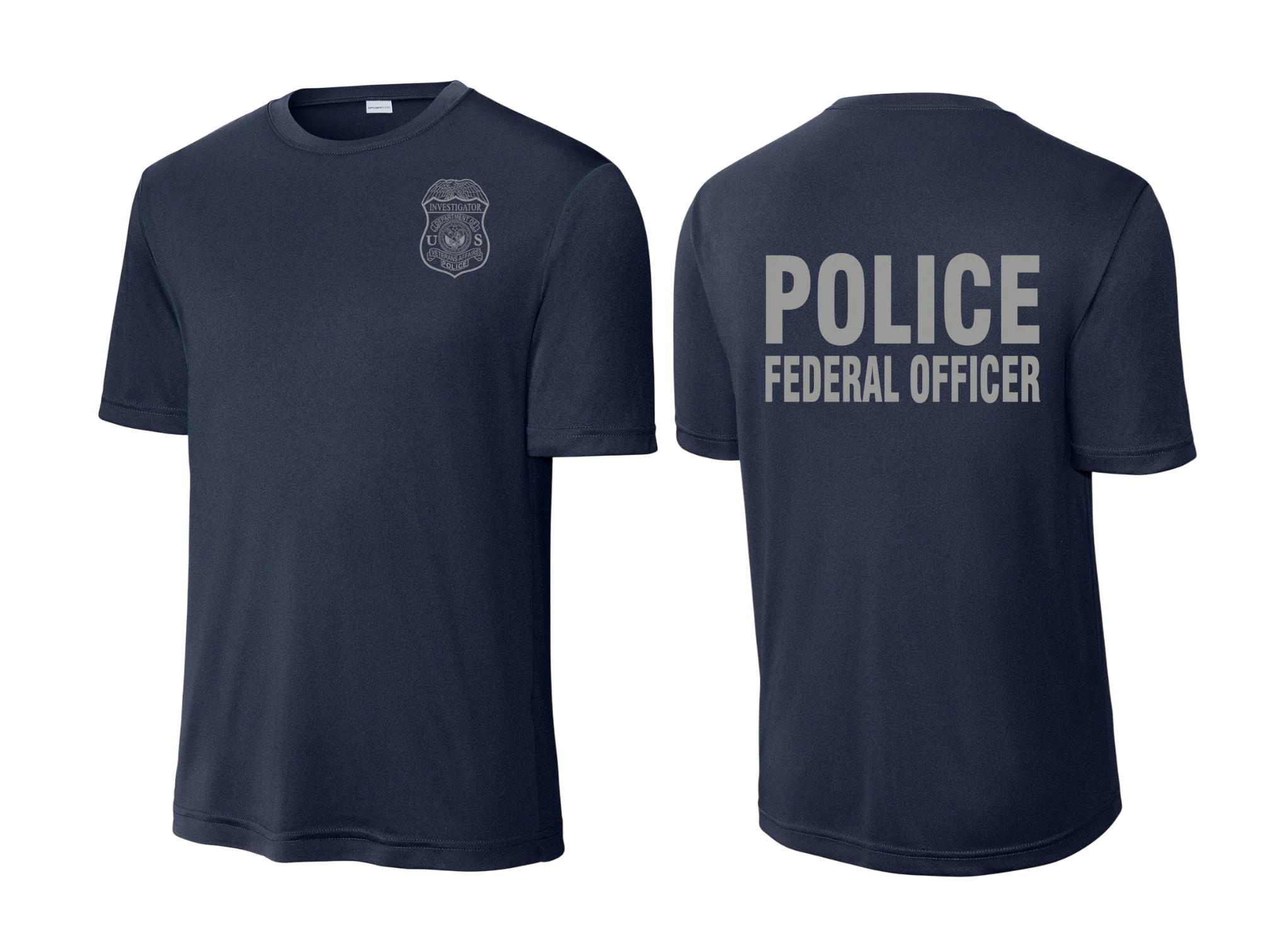 VA POLICE BADGE WICKING T-SHIRT-ST350-GREY INK - Image 31